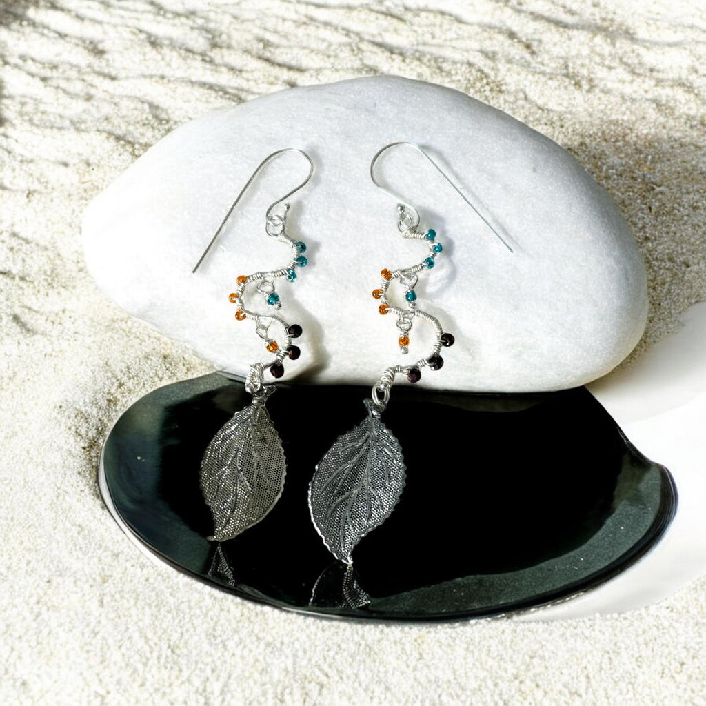 Twist of Nature Leaf Drop Earrings