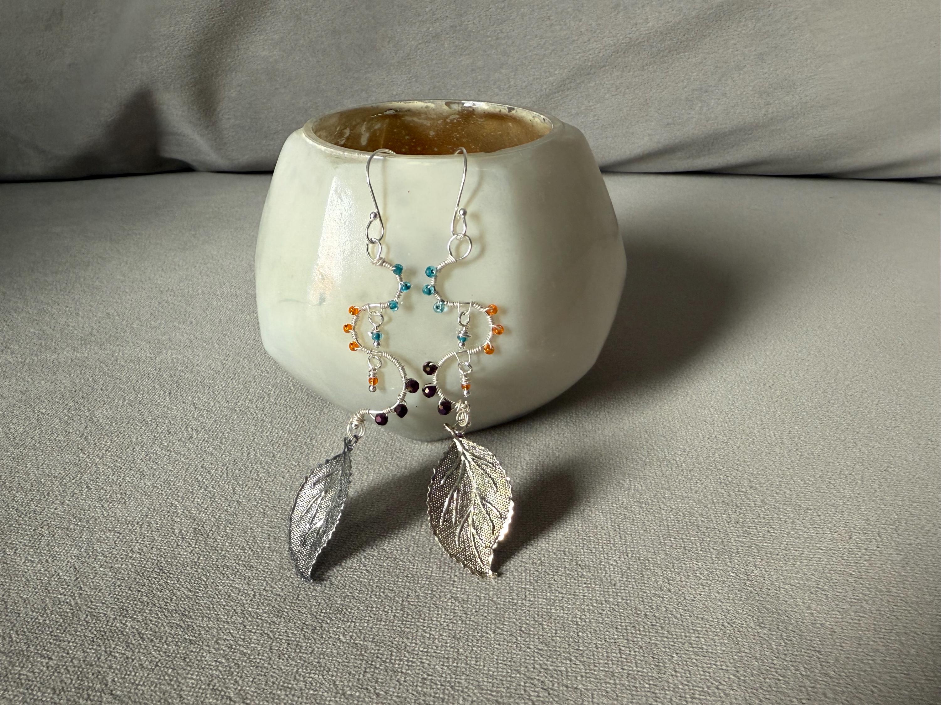 Twist of Nature Leaf Drop Earrings