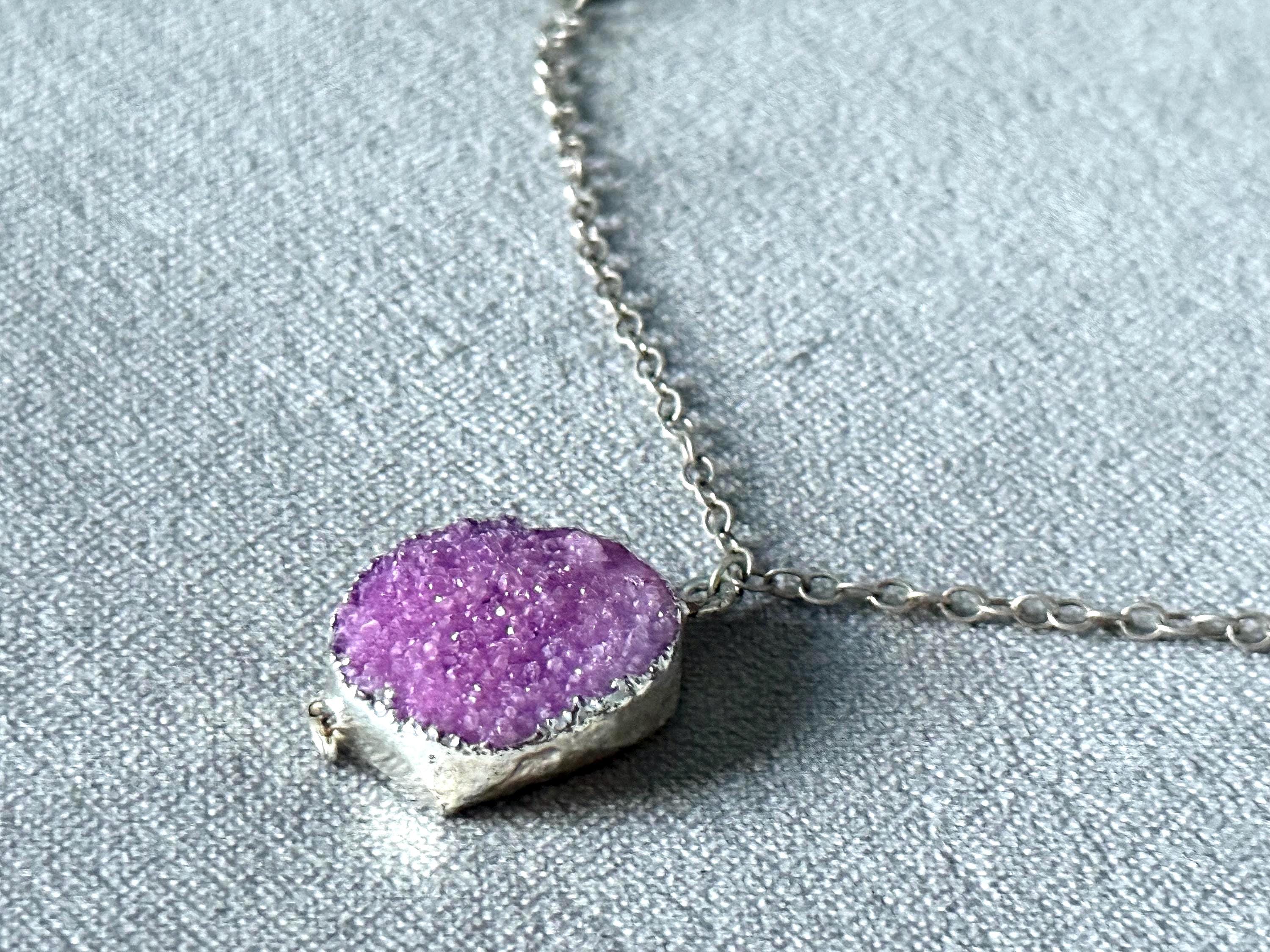 Violet Vein Ore Fossil Necklace