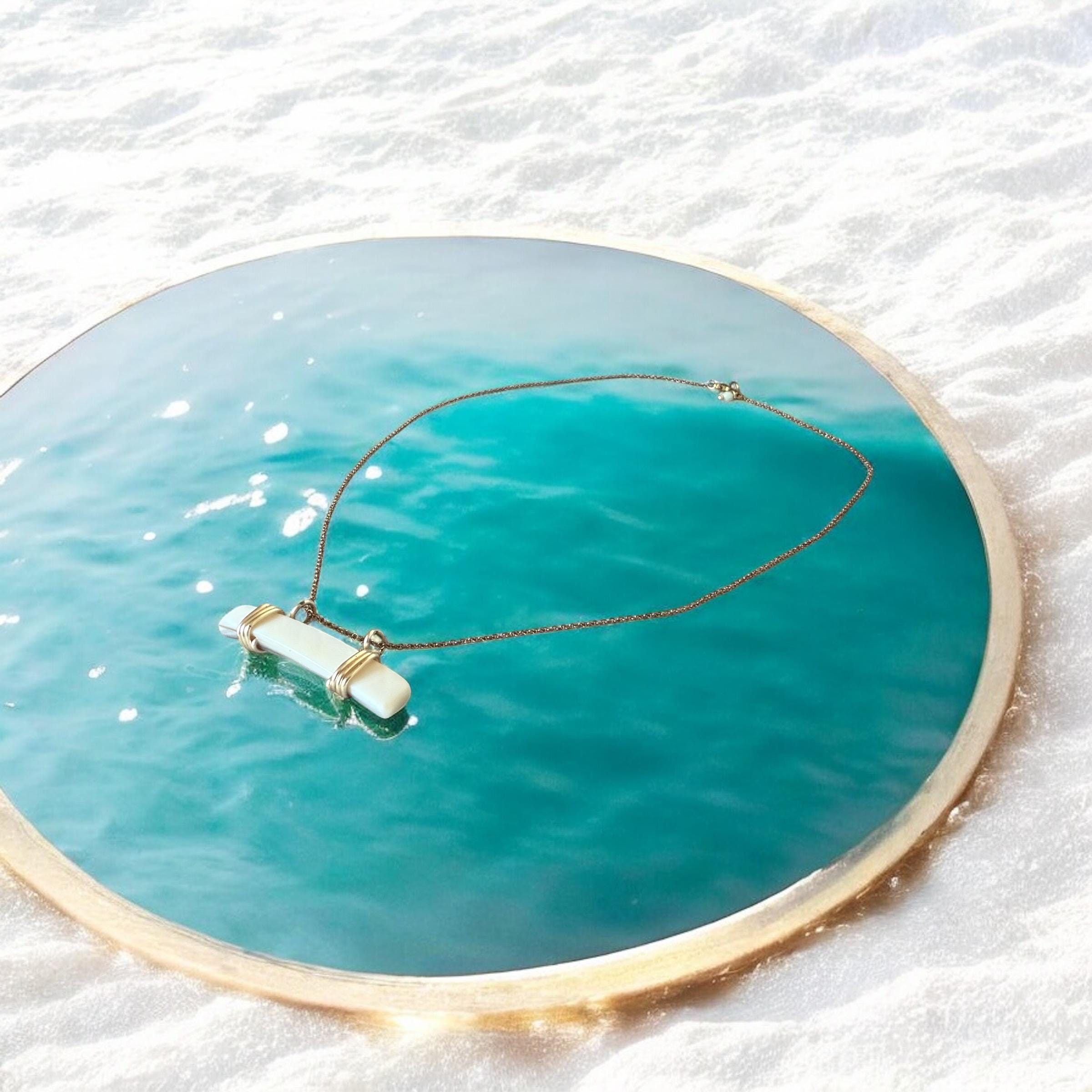 Tidebound Bar: Wrapped Pearl Pendant Necklace