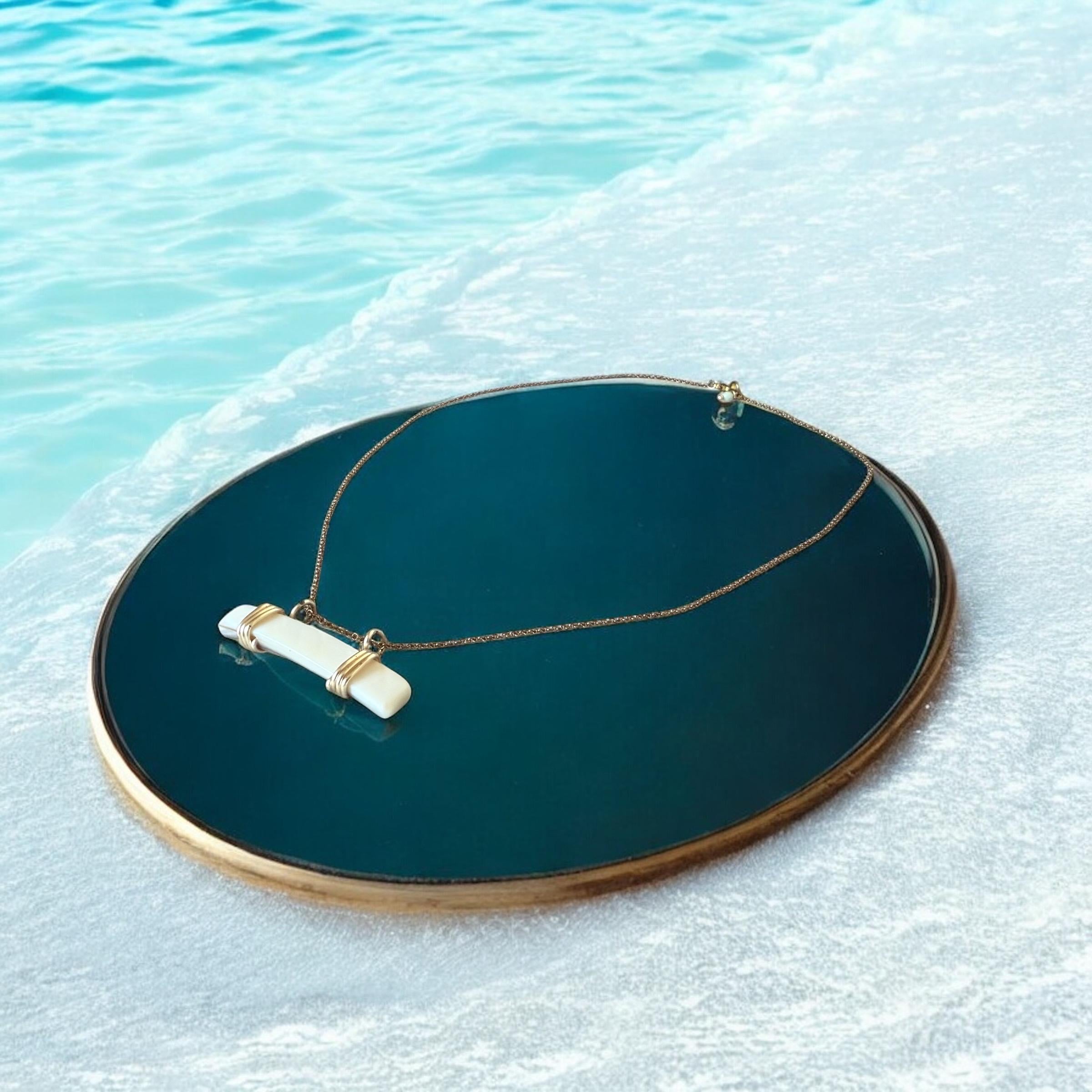 Tidebound Bar: Wrapped Pearl Pendant Necklace