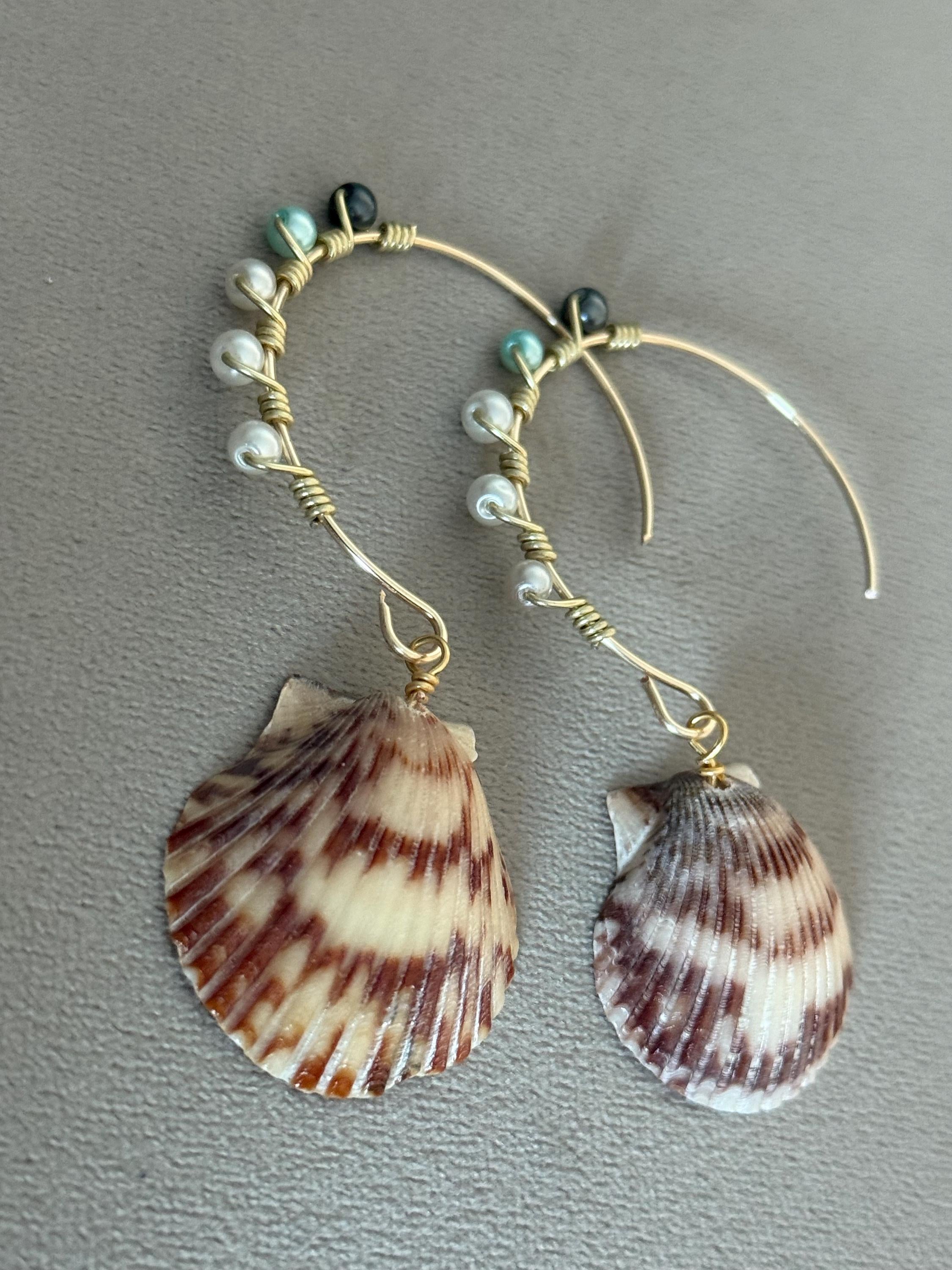 Luxe Vietnamese Shell Hoop Earrings