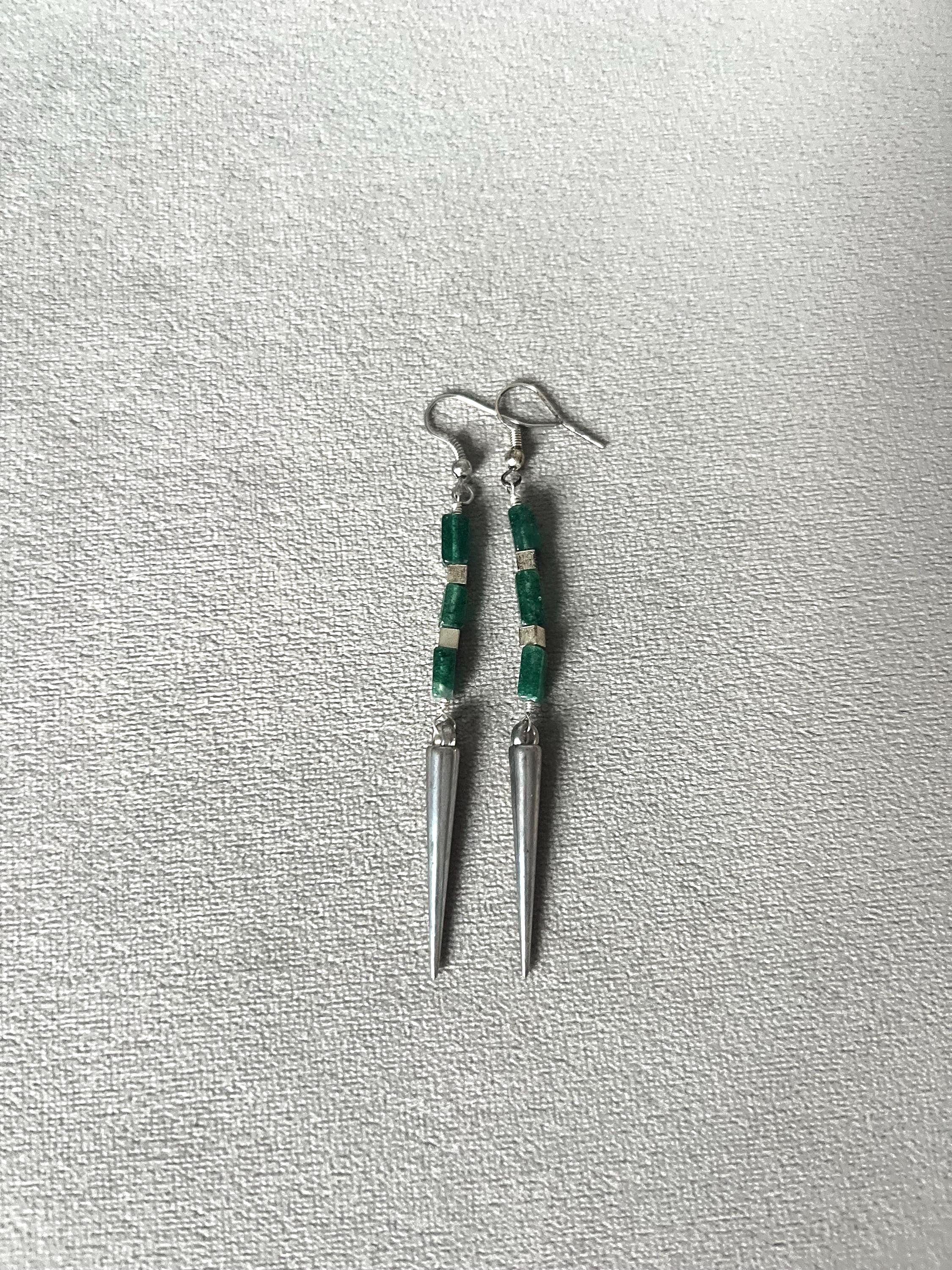 Emerald Voltage Spike Earrings