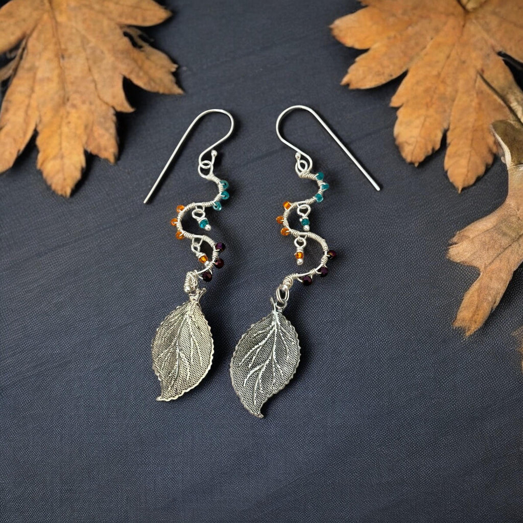 Twist of Nature Leaf Drop Earrings