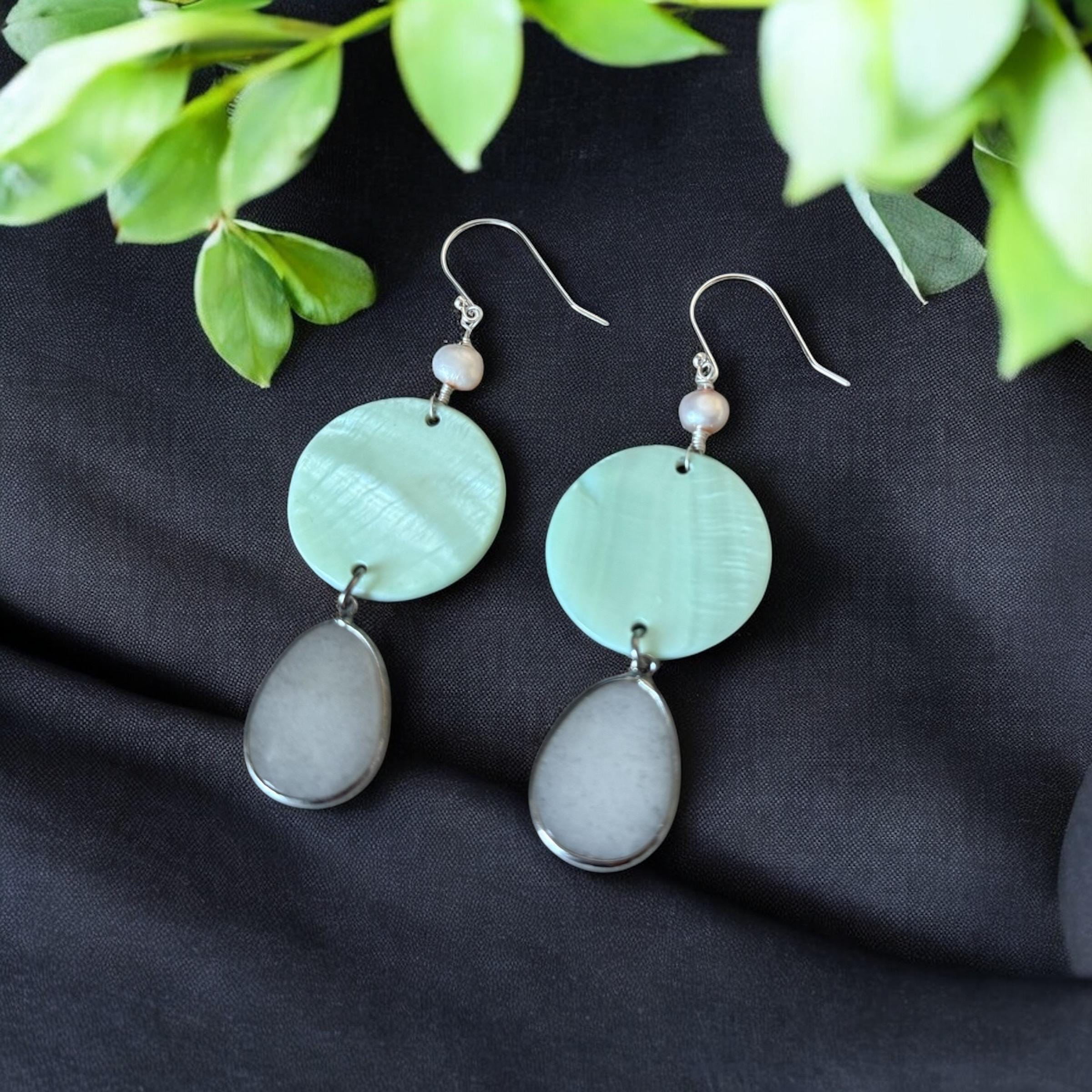 Sea Mist Drip Statement Dangles