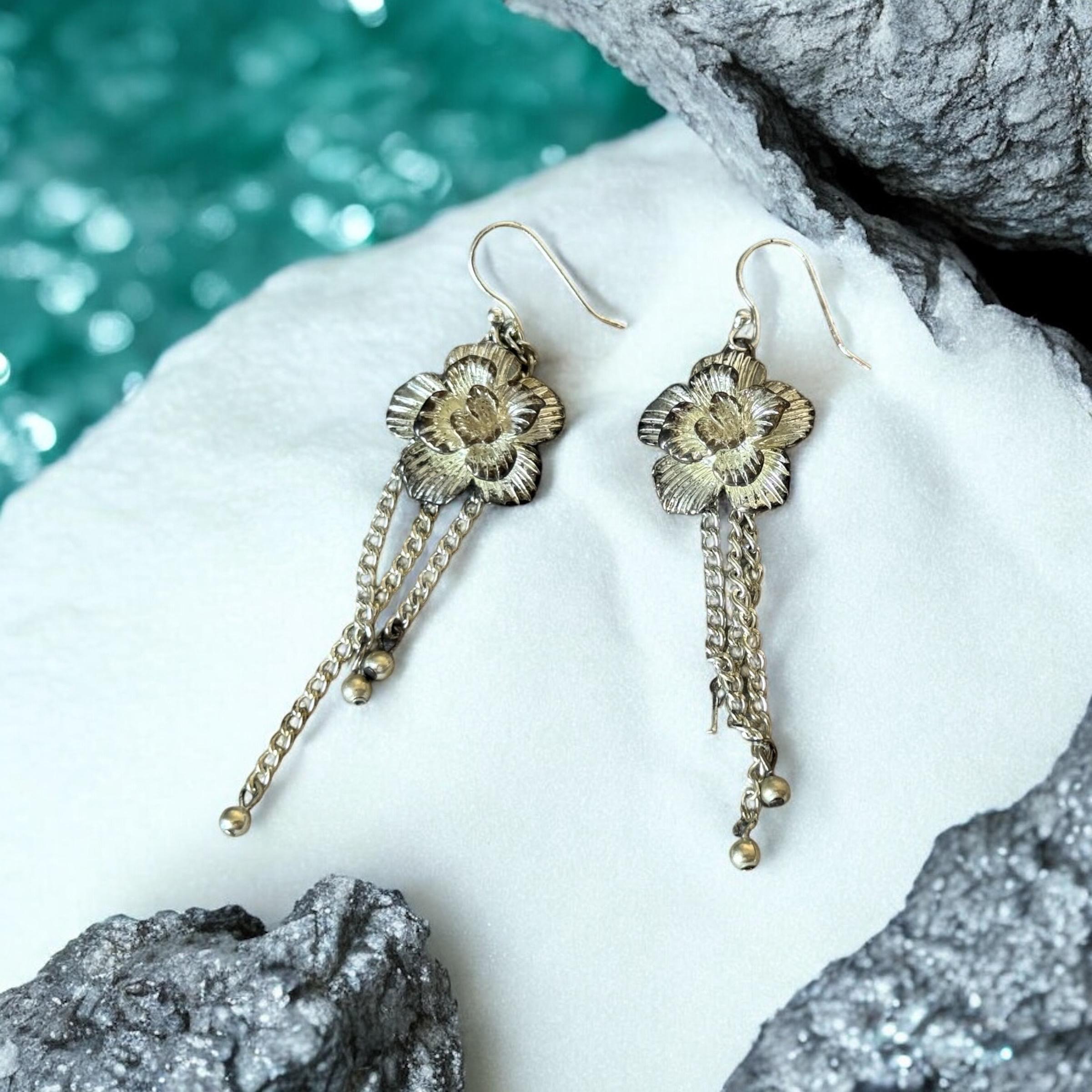 Moonlit Petal Drop Earrings