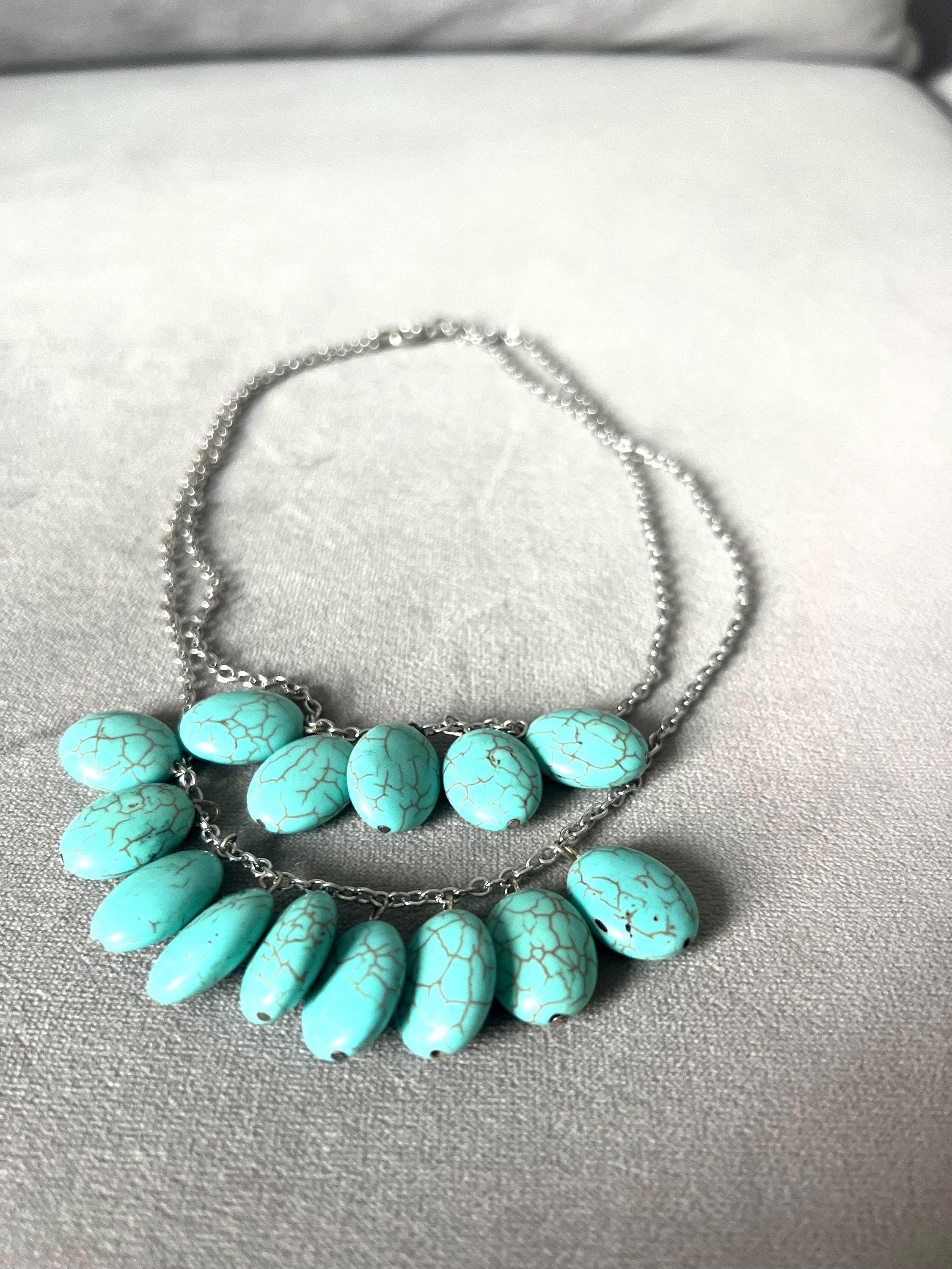 Turquoise Double-Strand Statement Necklace