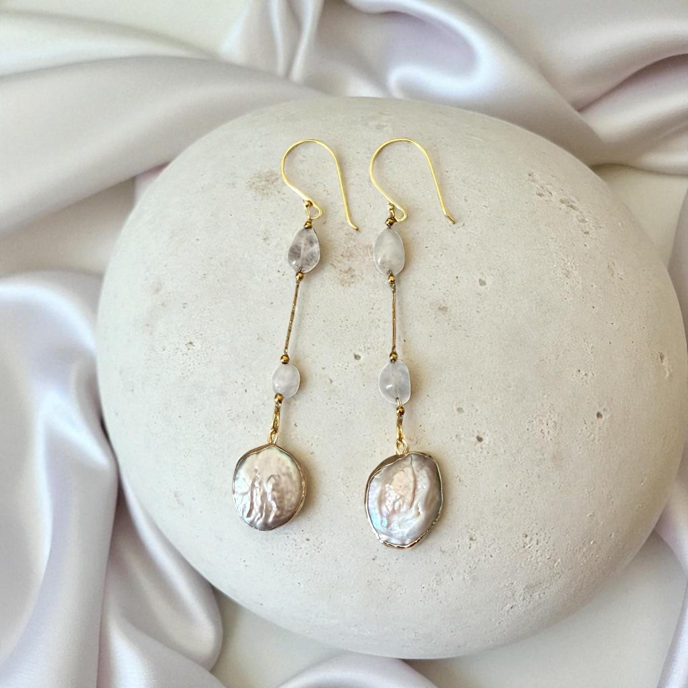 Golden Tides Baroque Drop Earrings