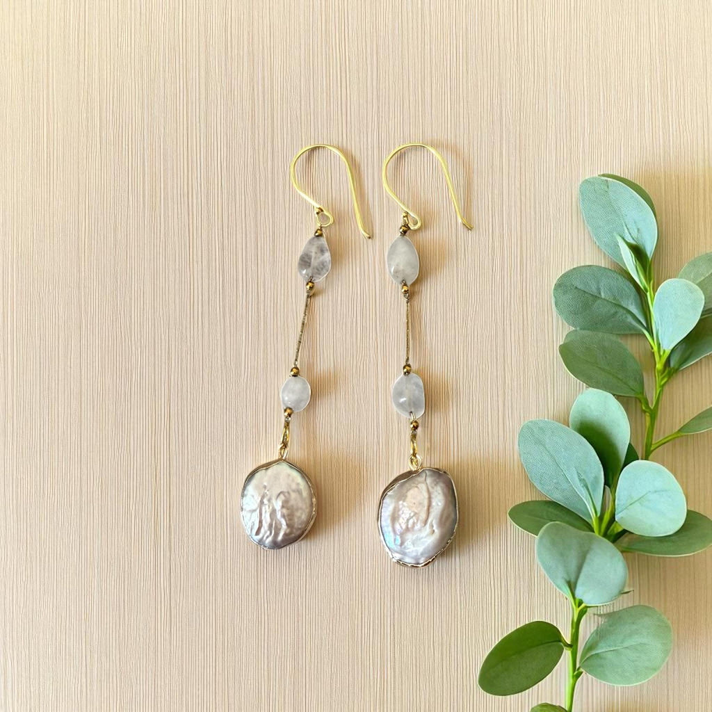 Golden Tides Baroque Drop Earrings