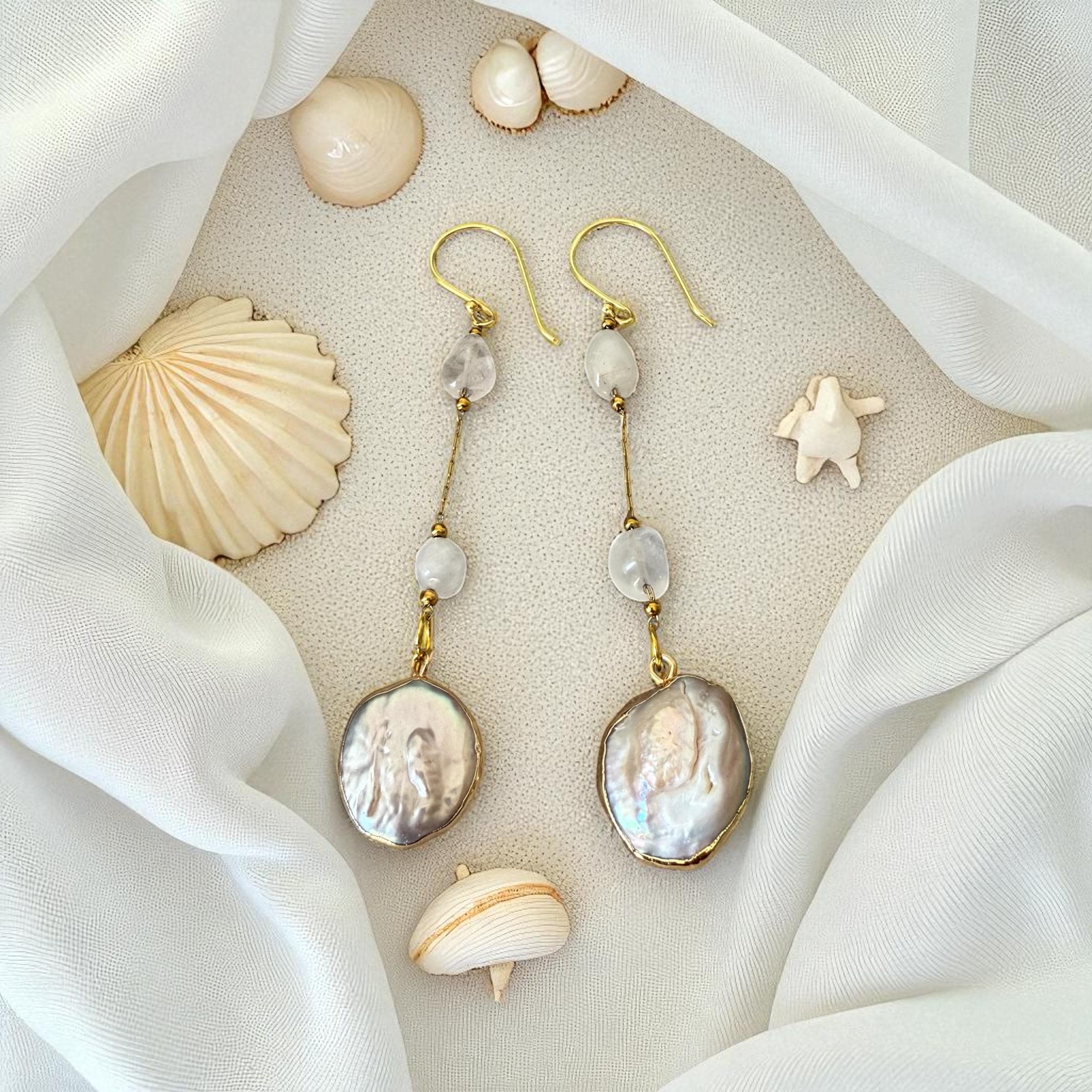 Golden Tides Baroque Drop Earrings