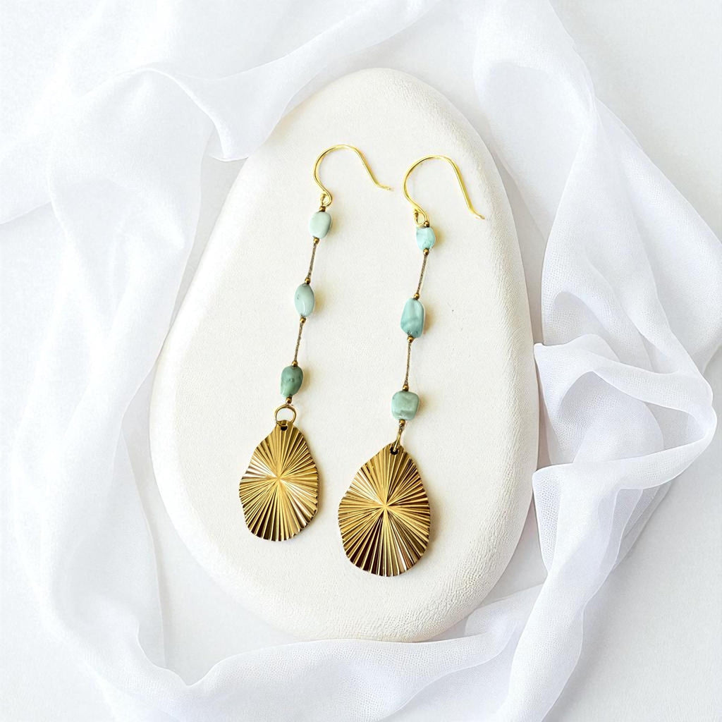 Solar Drift Drop Earrings – Golden Horizon Collection