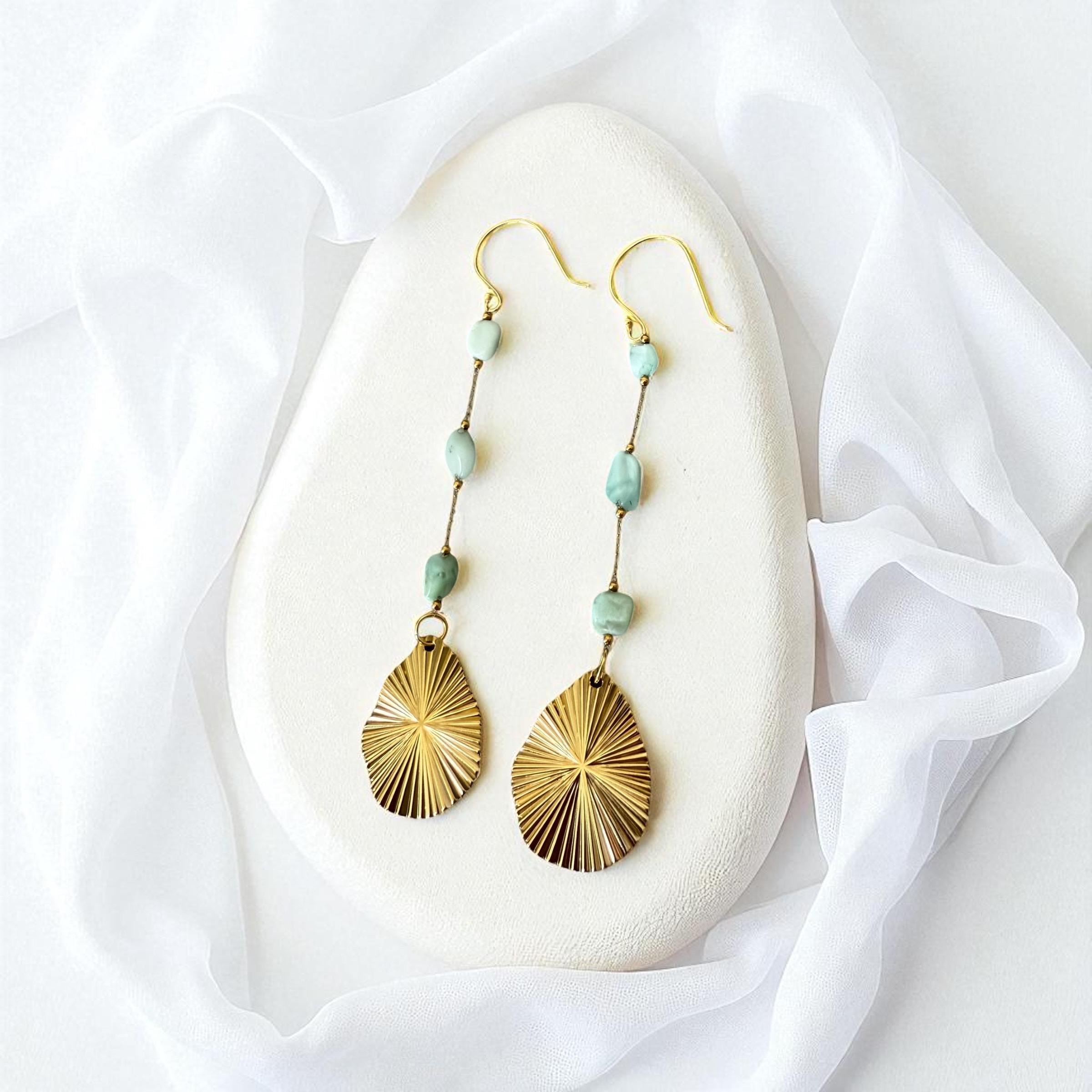 Solar Drift Drop Earrings – Golden Horizon Collection