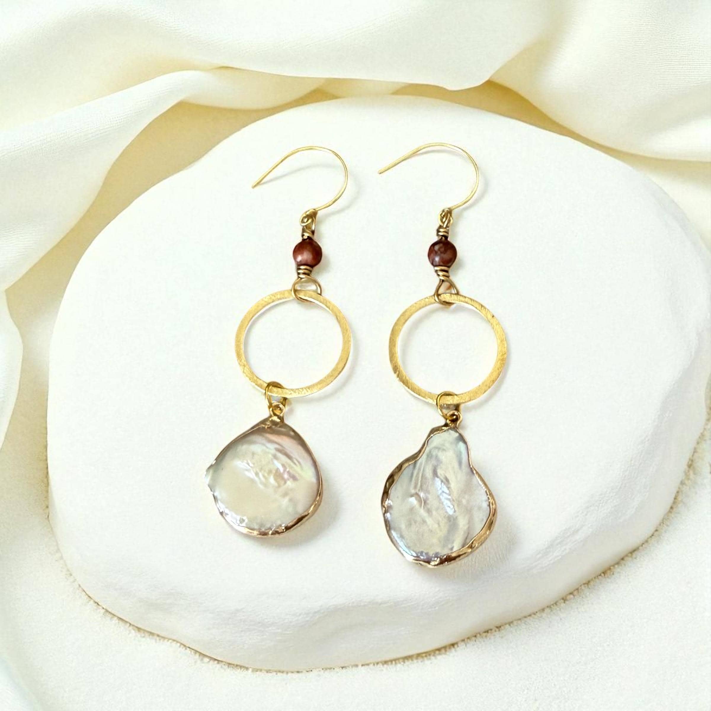 Gilded Tide Drop Pearl Earrings