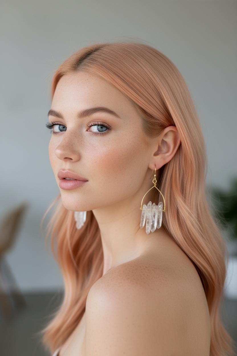 Crystal Tide Earrings – Milky Quartz