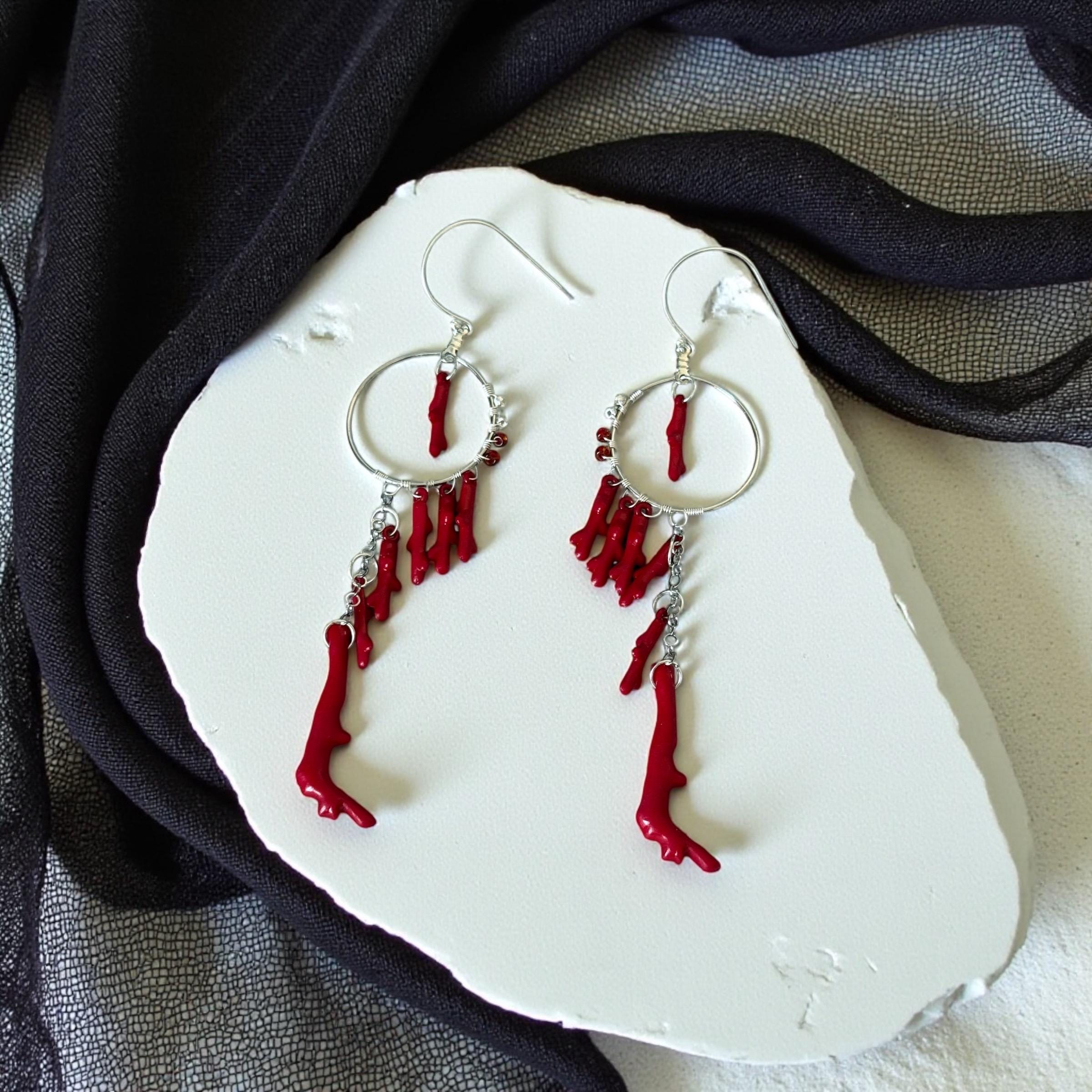 Crimson Reef Earrings – Oceanic Glam Collection
