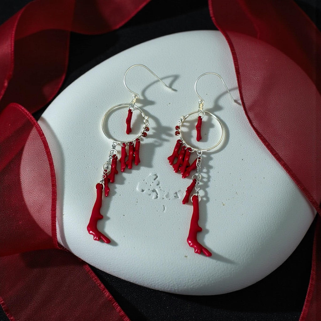 Crimson Reef Earrings – Oceanic Glam Collection