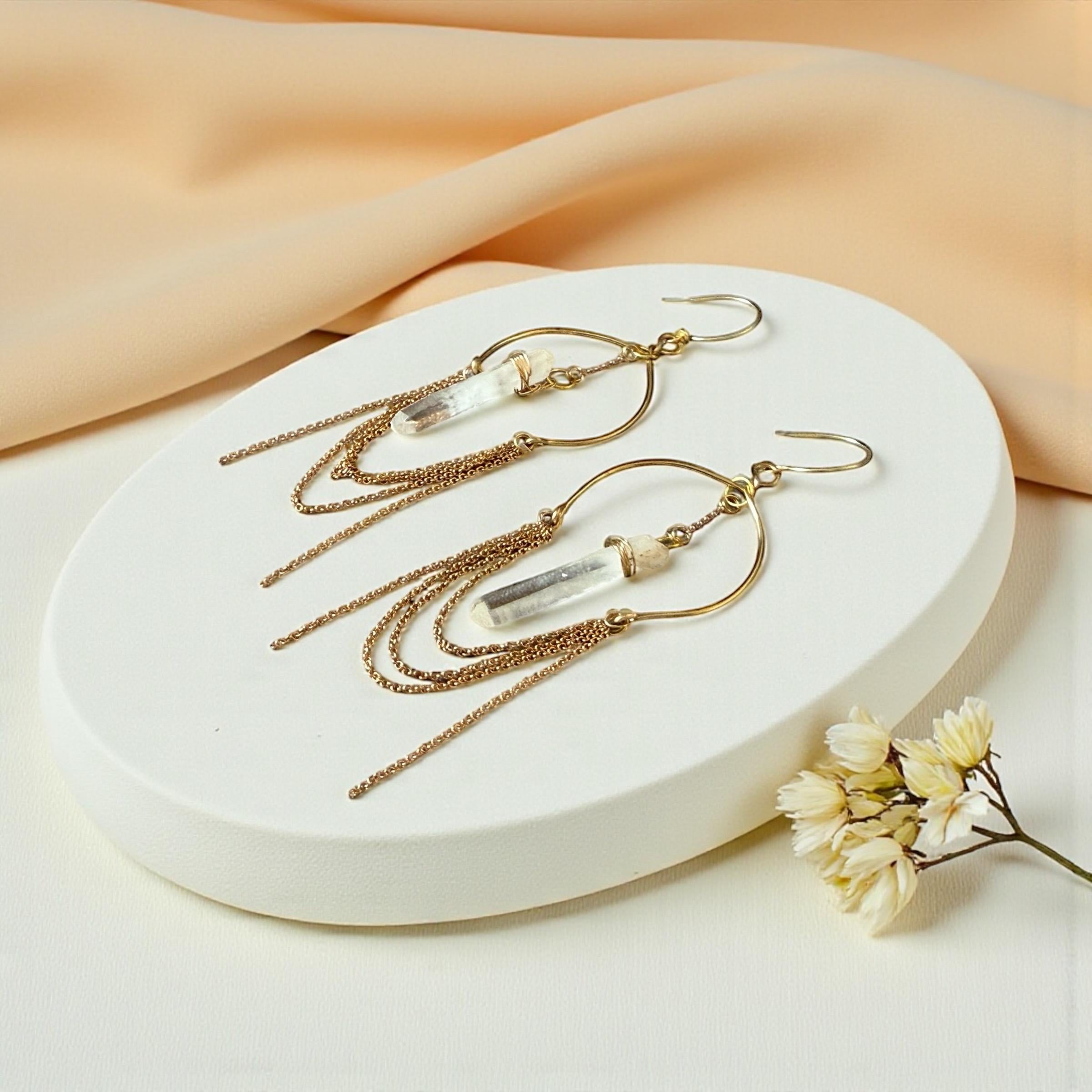 Golden Aura Milky Quartz Earrings