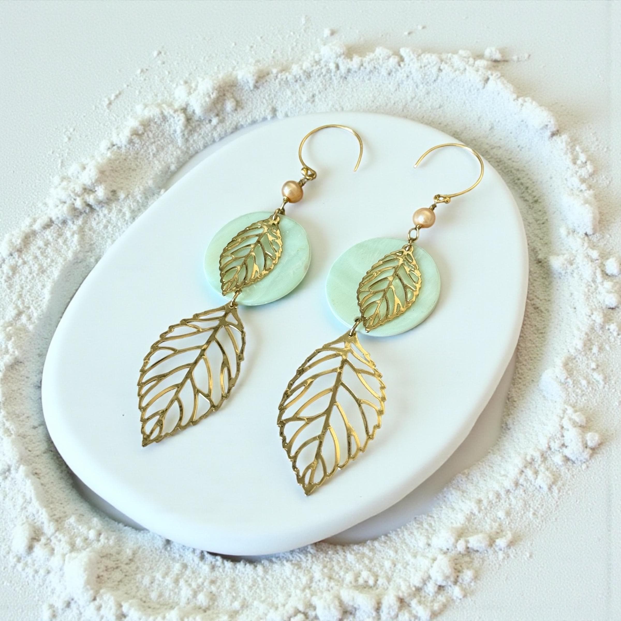 Golden Willow Drop Earrings