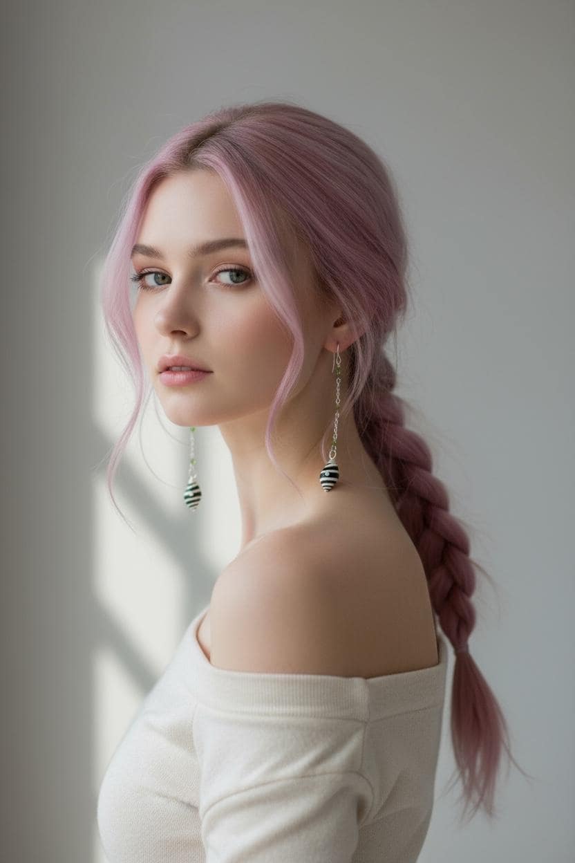 Striped Siren Drop Shell Earrings