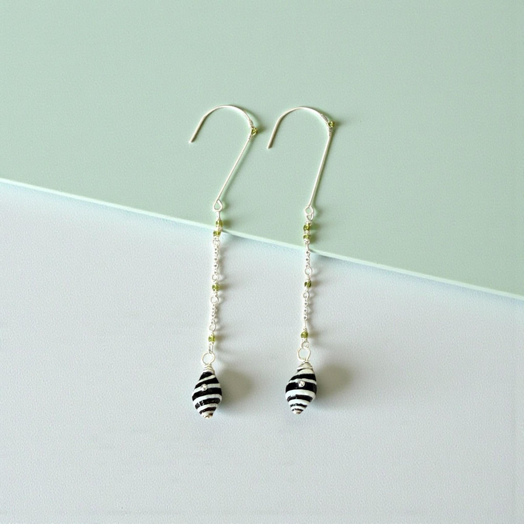 Striped Siren Drop Shell Earrings