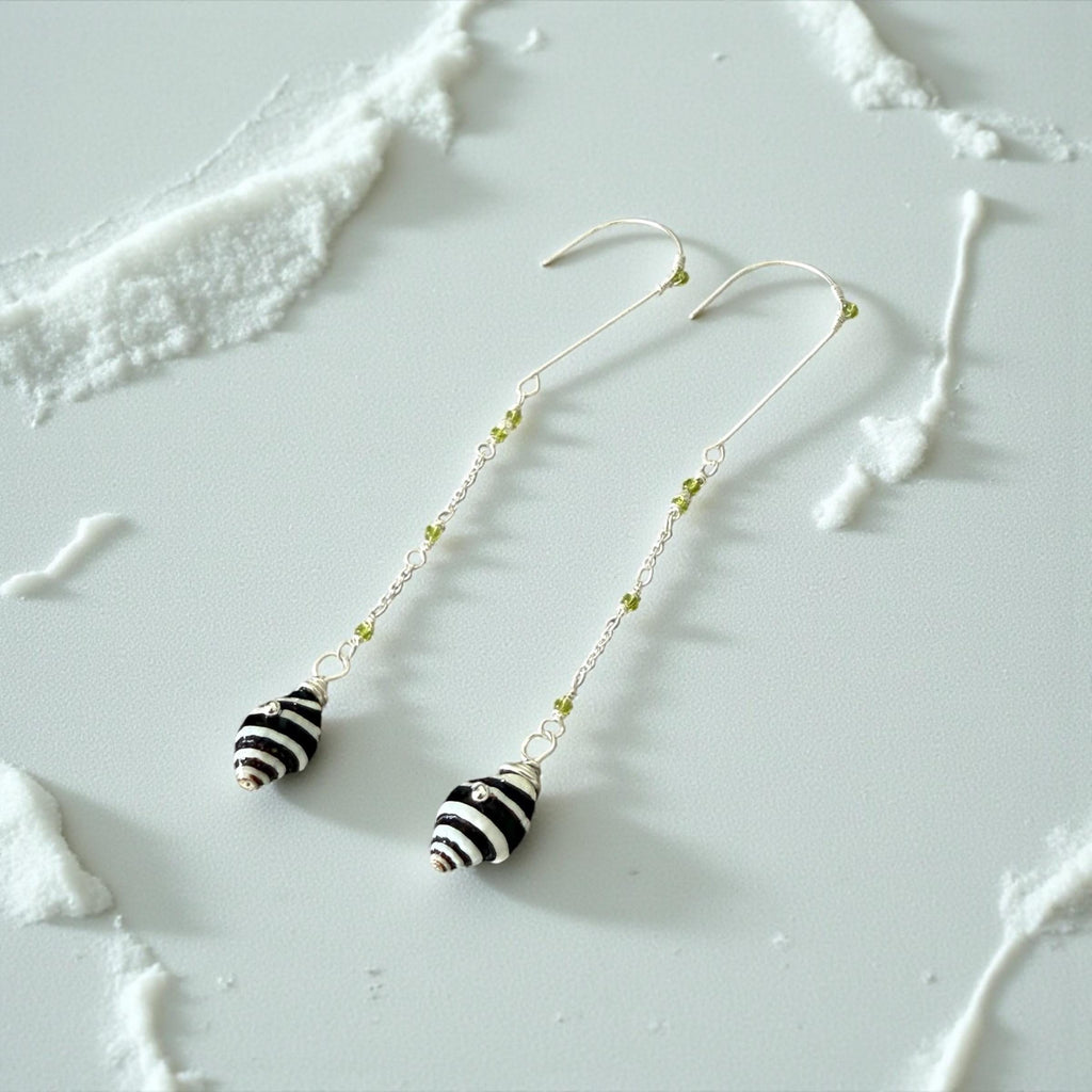 Striped Siren Drop Shell Earrings