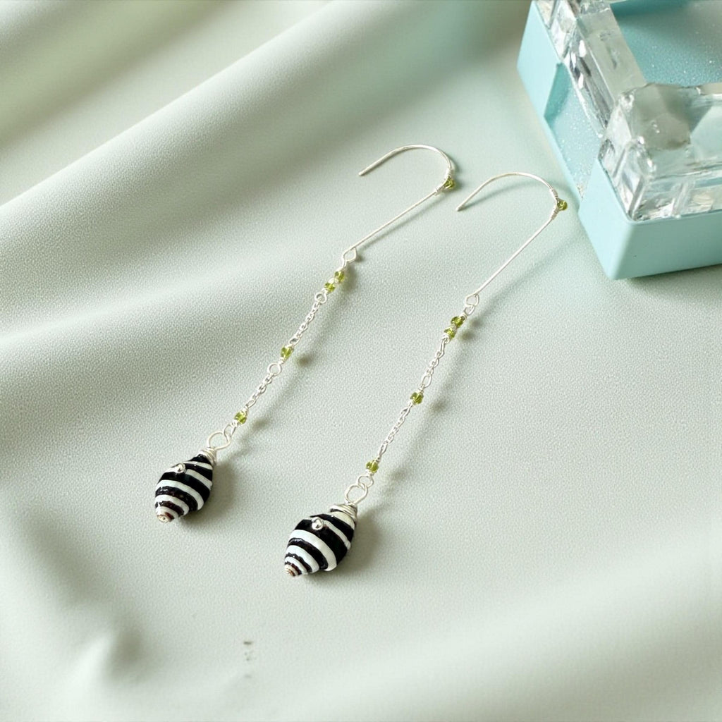 Striped Siren Drop Shell Earrings