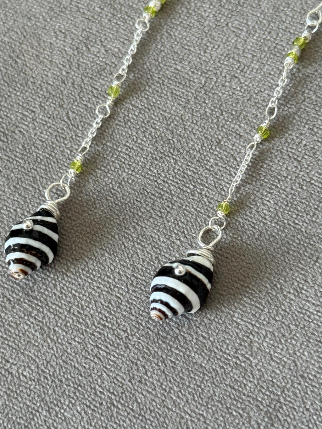 Striped Siren Drop Shell Earrings