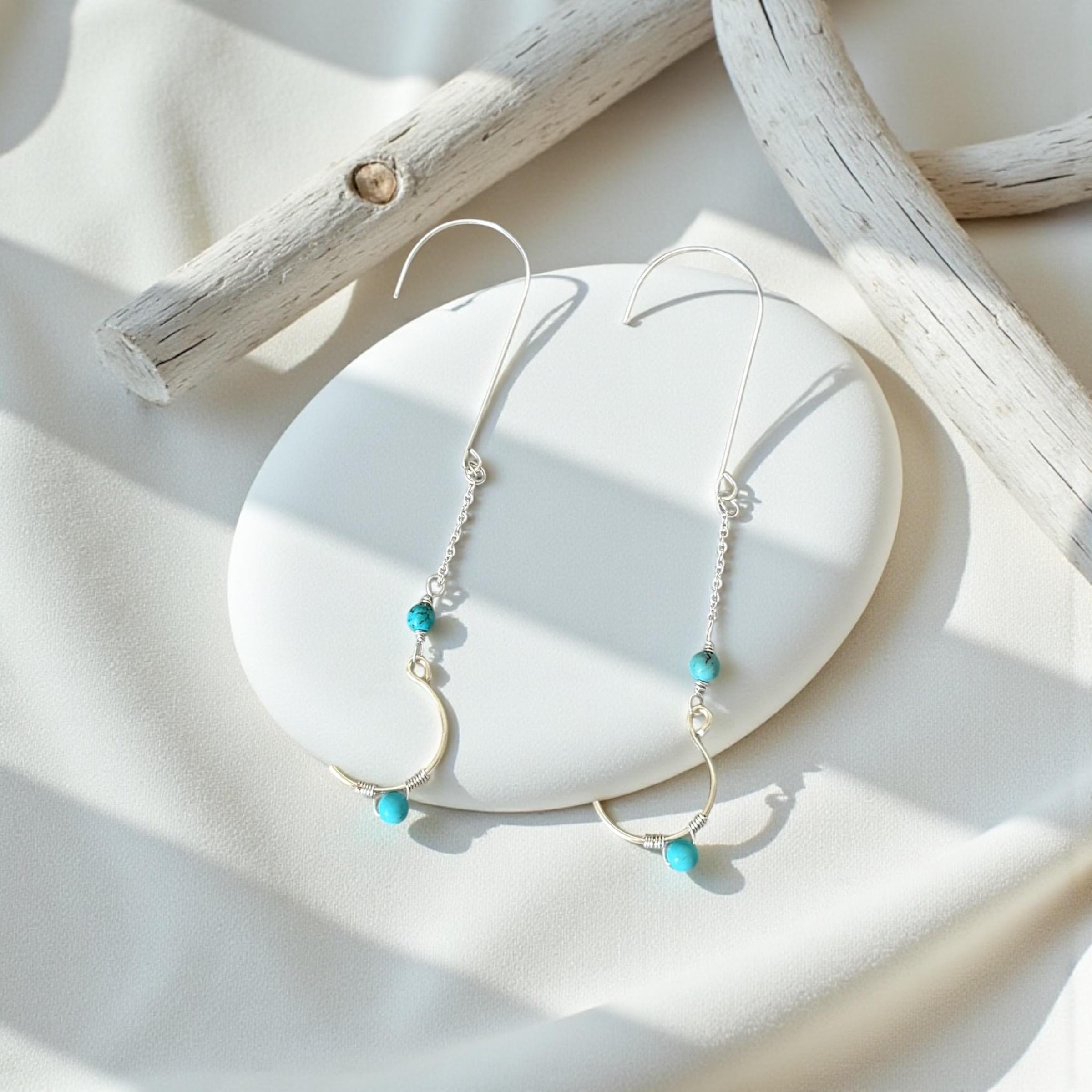 Coastal Crescent Drops Earrings