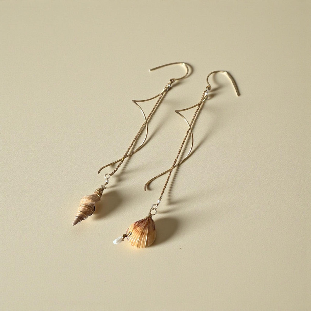 Golden Tides Asymmetrical Shell Drops