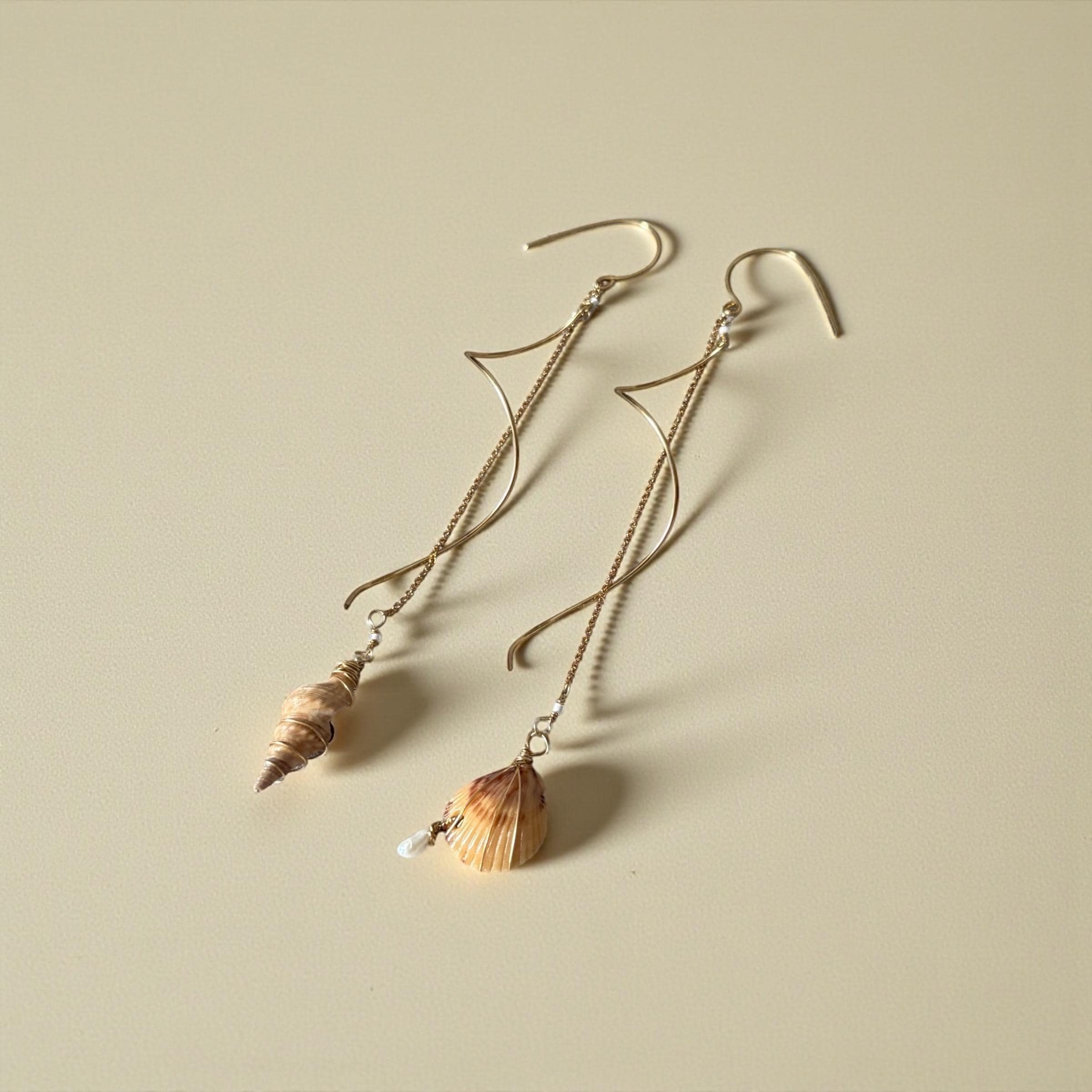 Golden Tides Asymmetrical Shell Drops