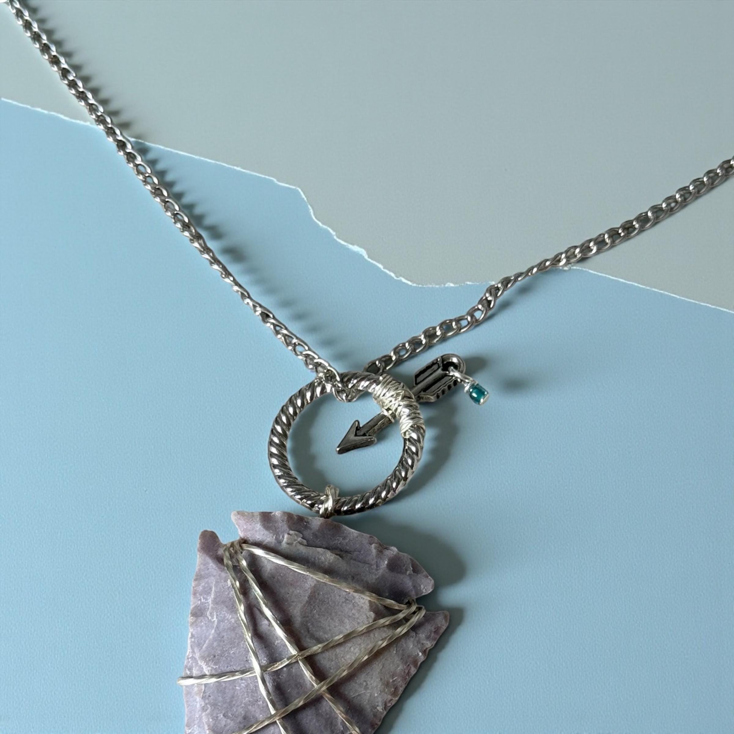 Silver Tide Arrowhead Pendant - Long