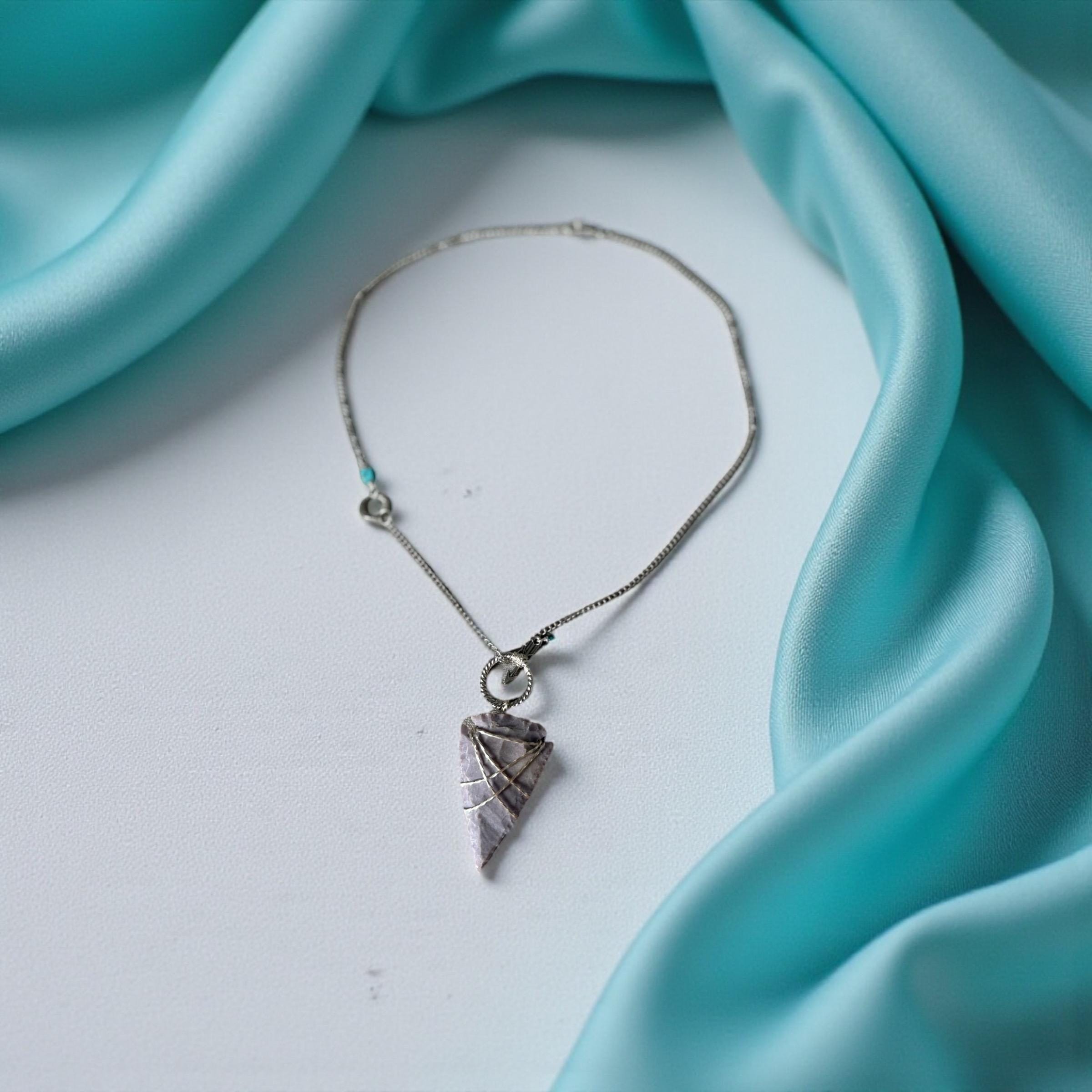 Silver Tide Arrowhead Pendant - Long