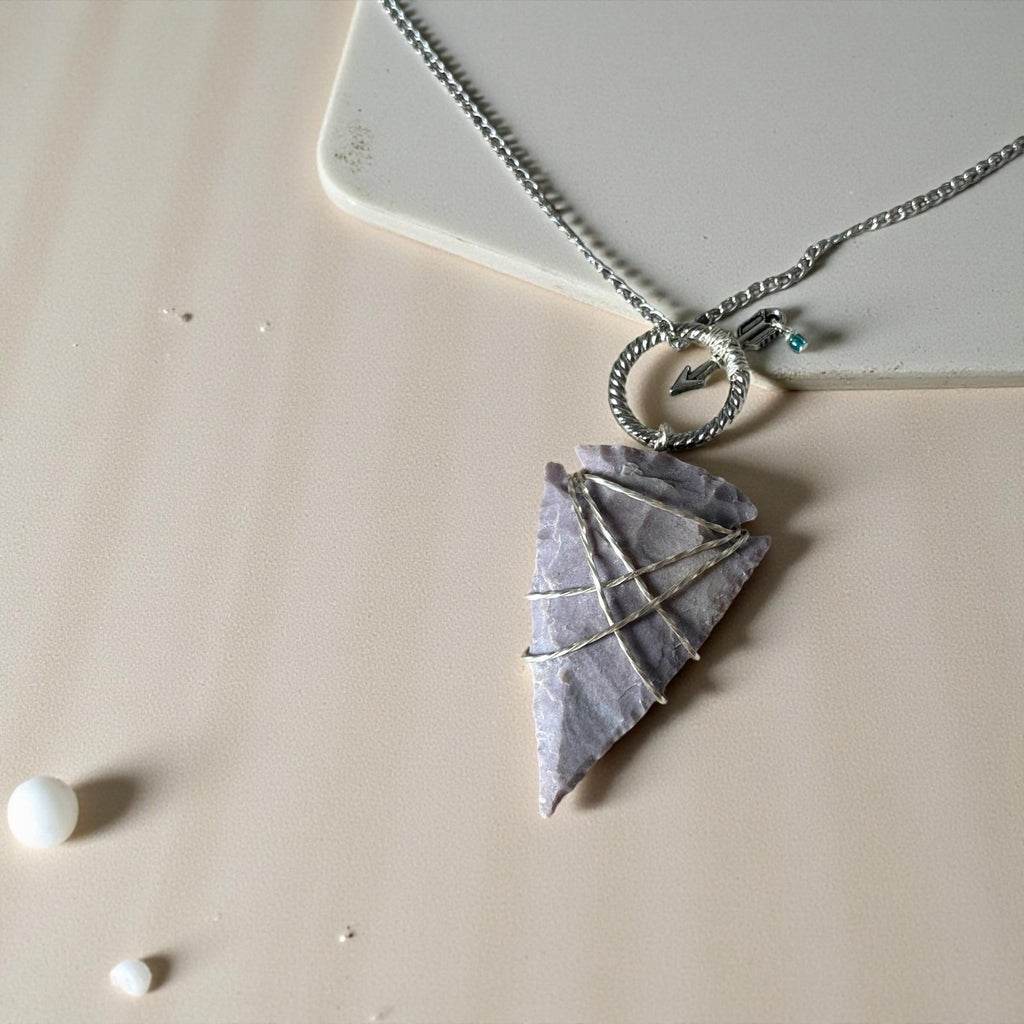 Silver Tide Arrowhead Pendant - Long