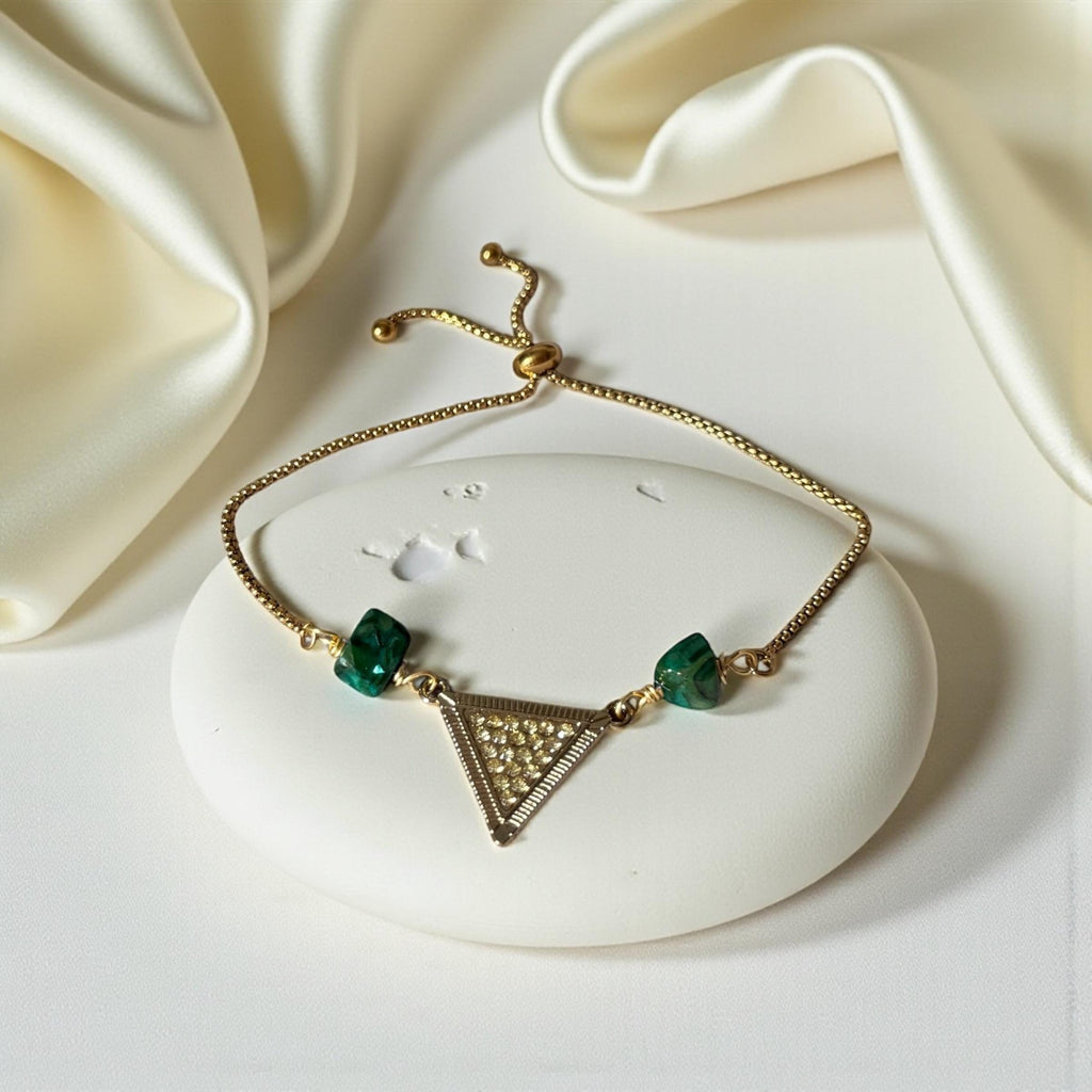 Emerald Equinox Triangle Bolo Bracelet