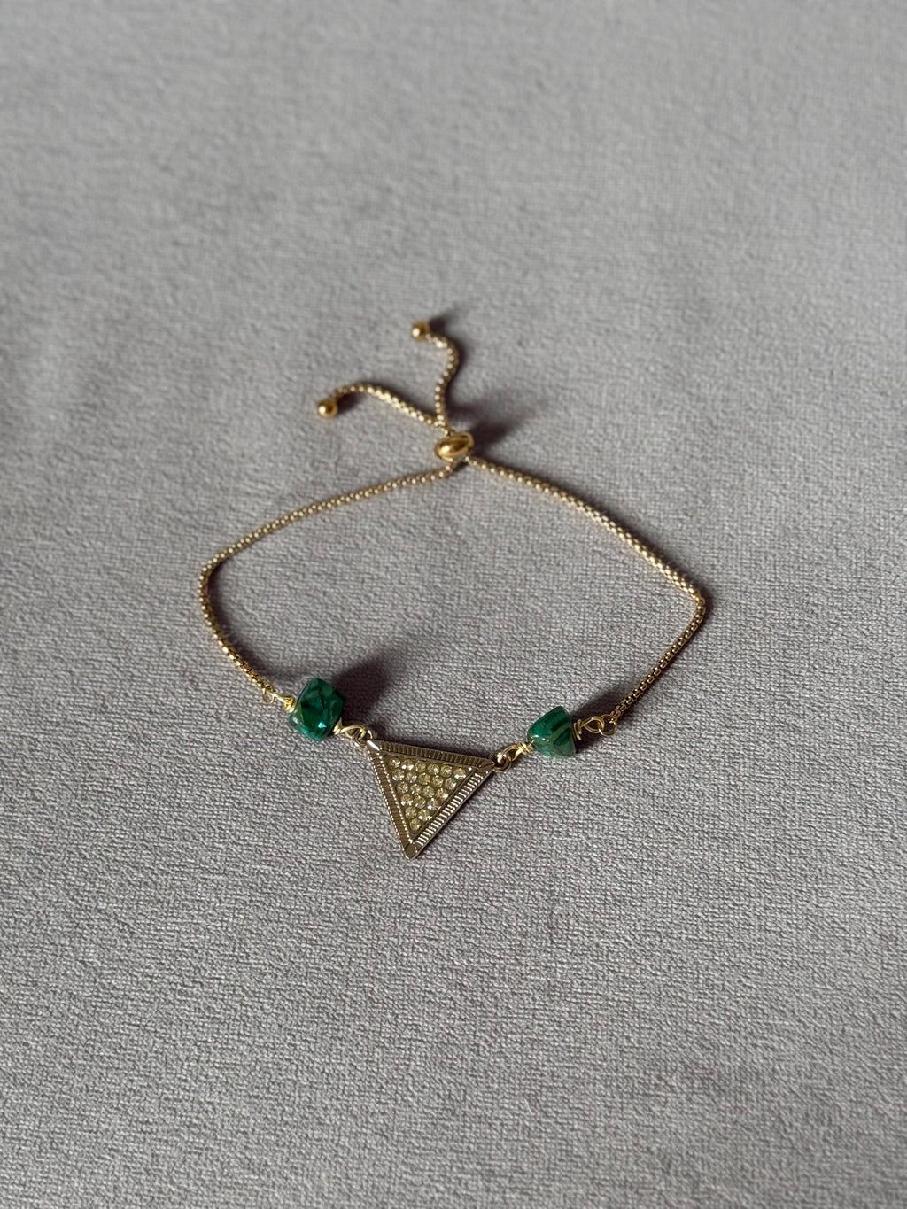 Emerald Equinox Triangle Bolo Bracelet