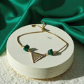 Emerald Equinox Triangle Bolo Bracelet