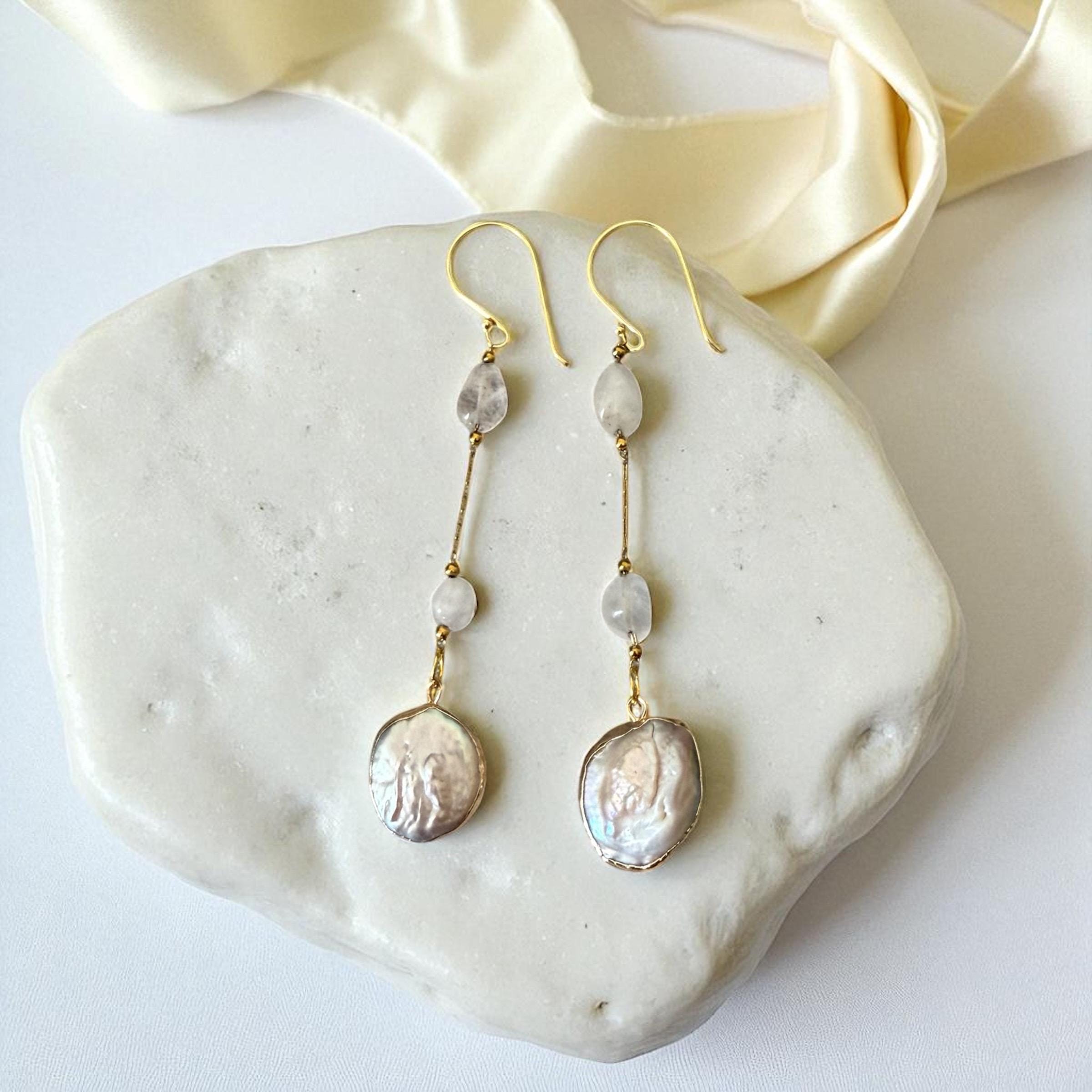 Golden Tides Baroque Drop Earrings