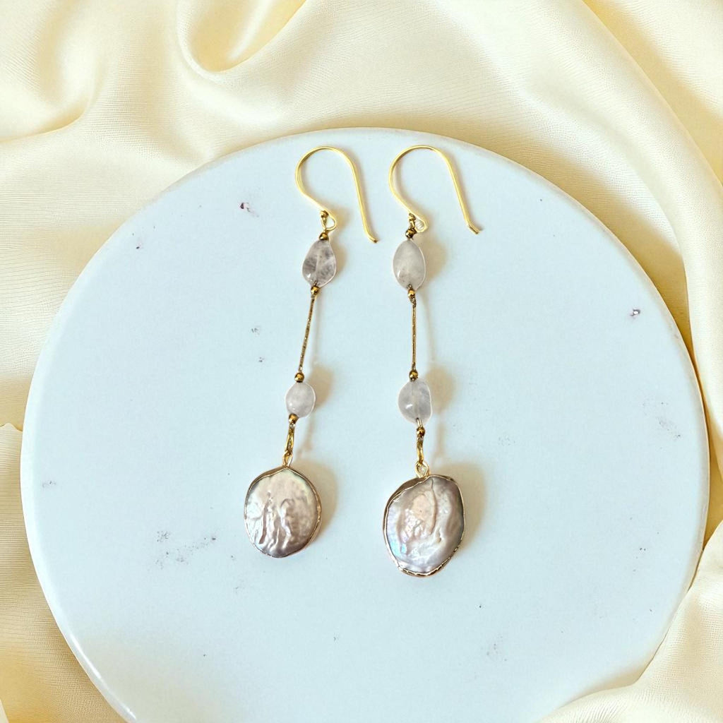Golden Tides Baroque Drop Earrings