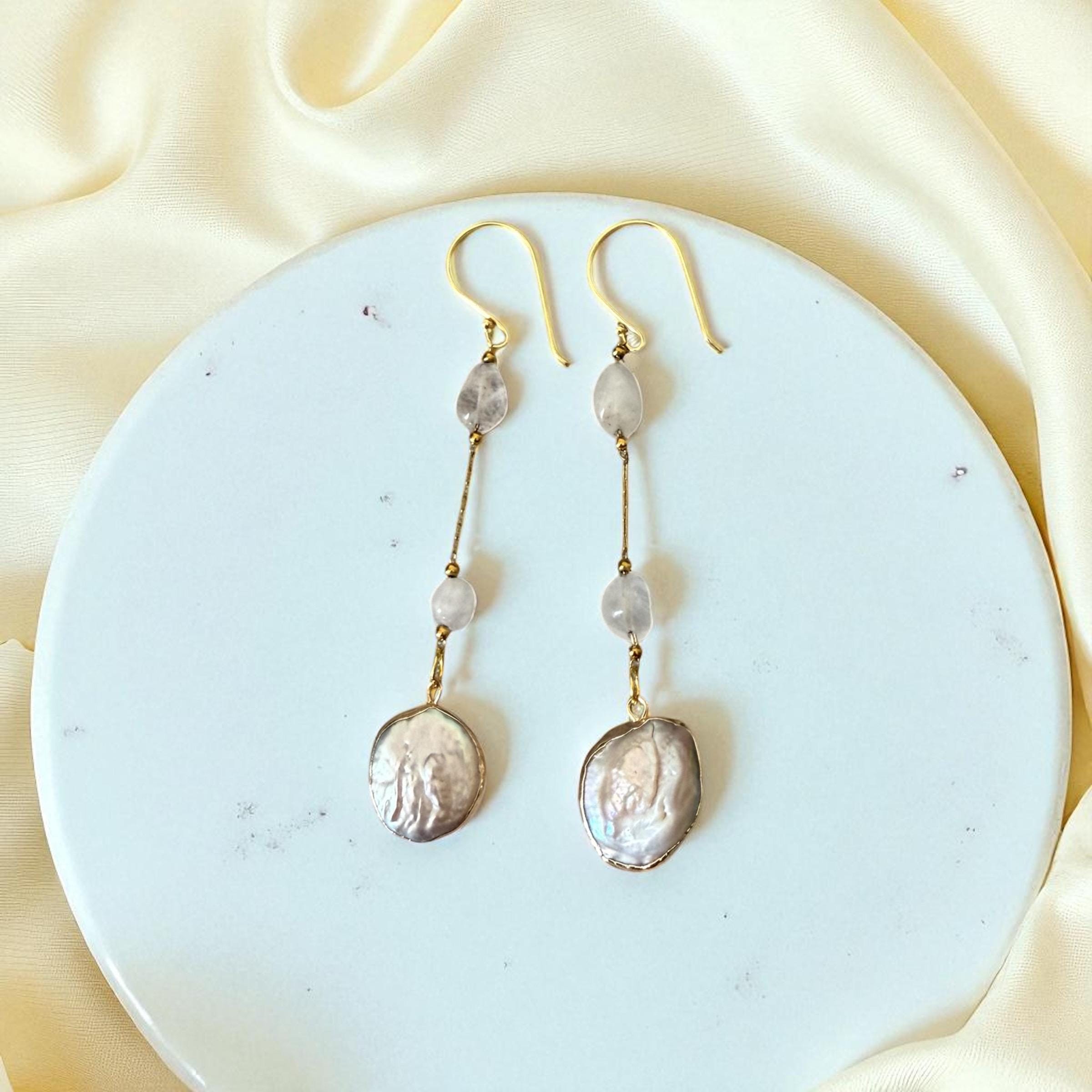 Golden Tides Baroque Drop Earrings