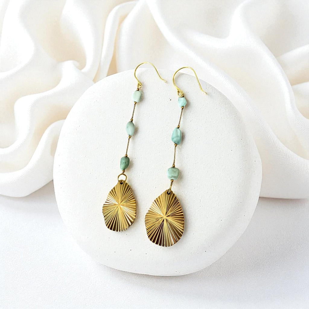 Solar Drift Drop Earrings – Golden Horizon Collection