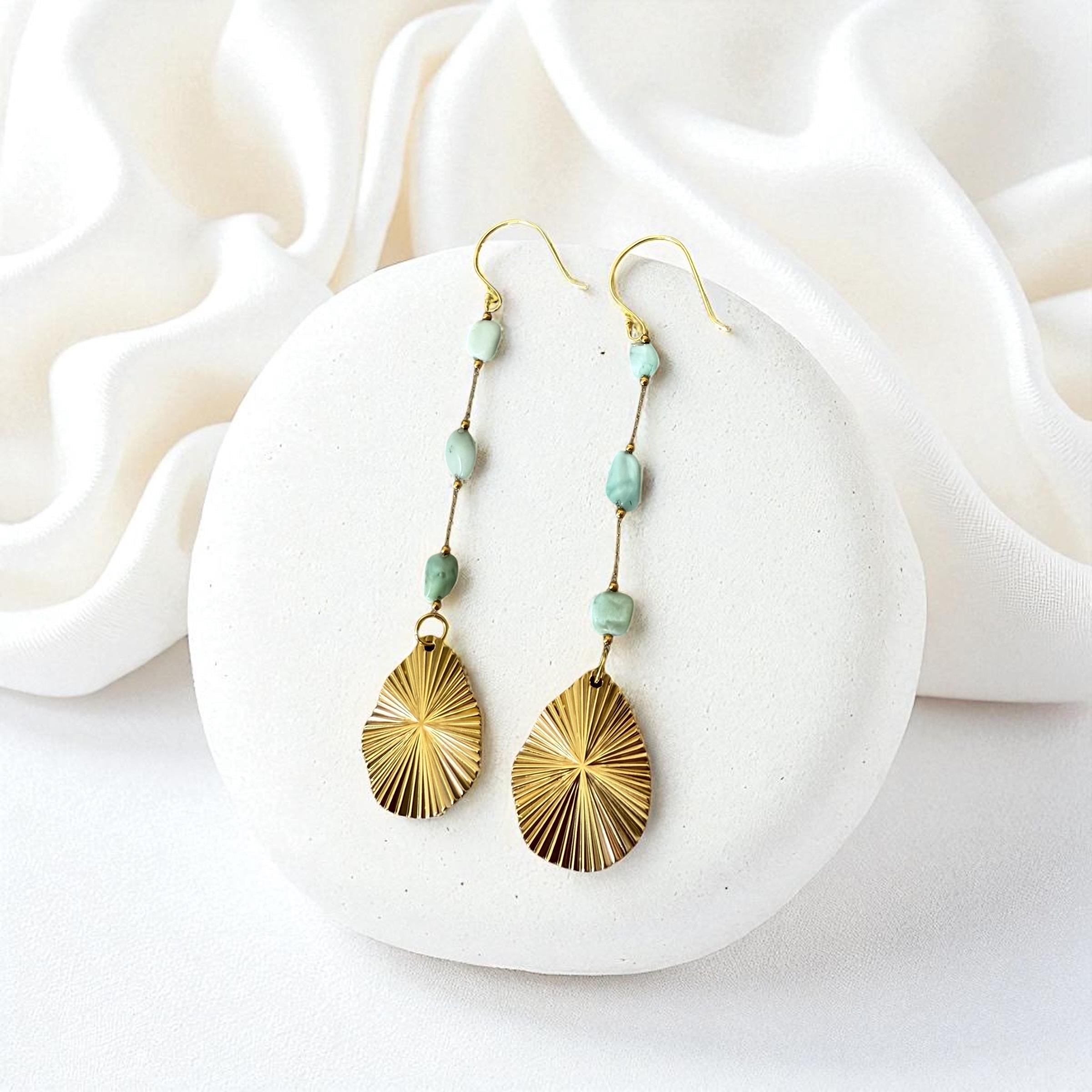 Solar Drift Drop Earrings – Golden Horizon Collection