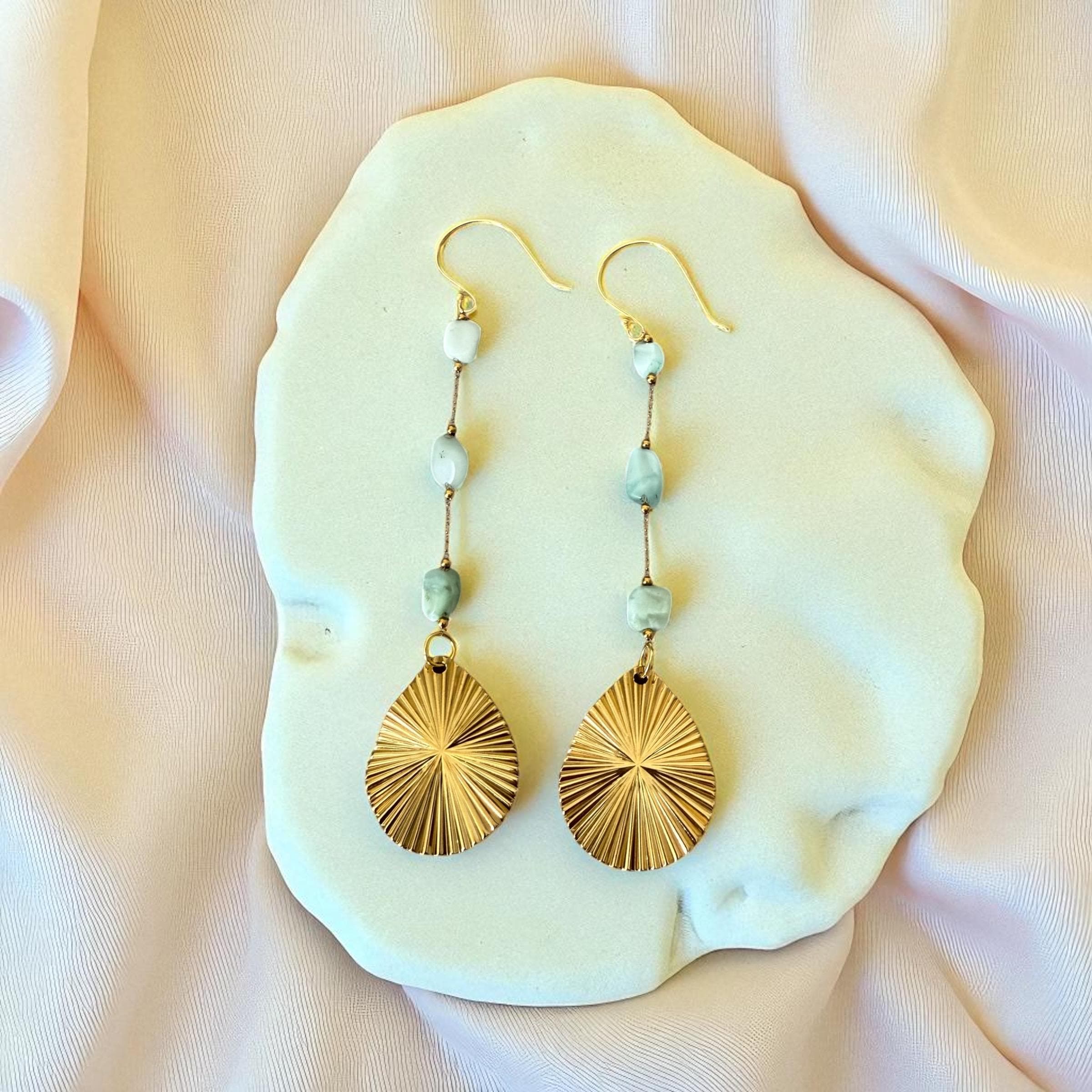 Solar Drift Drop Earrings – Golden Horizon Collection