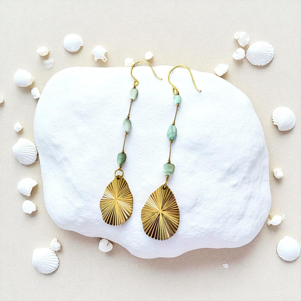 Solar Drift Drop Earrings – Golden Horizon Collection