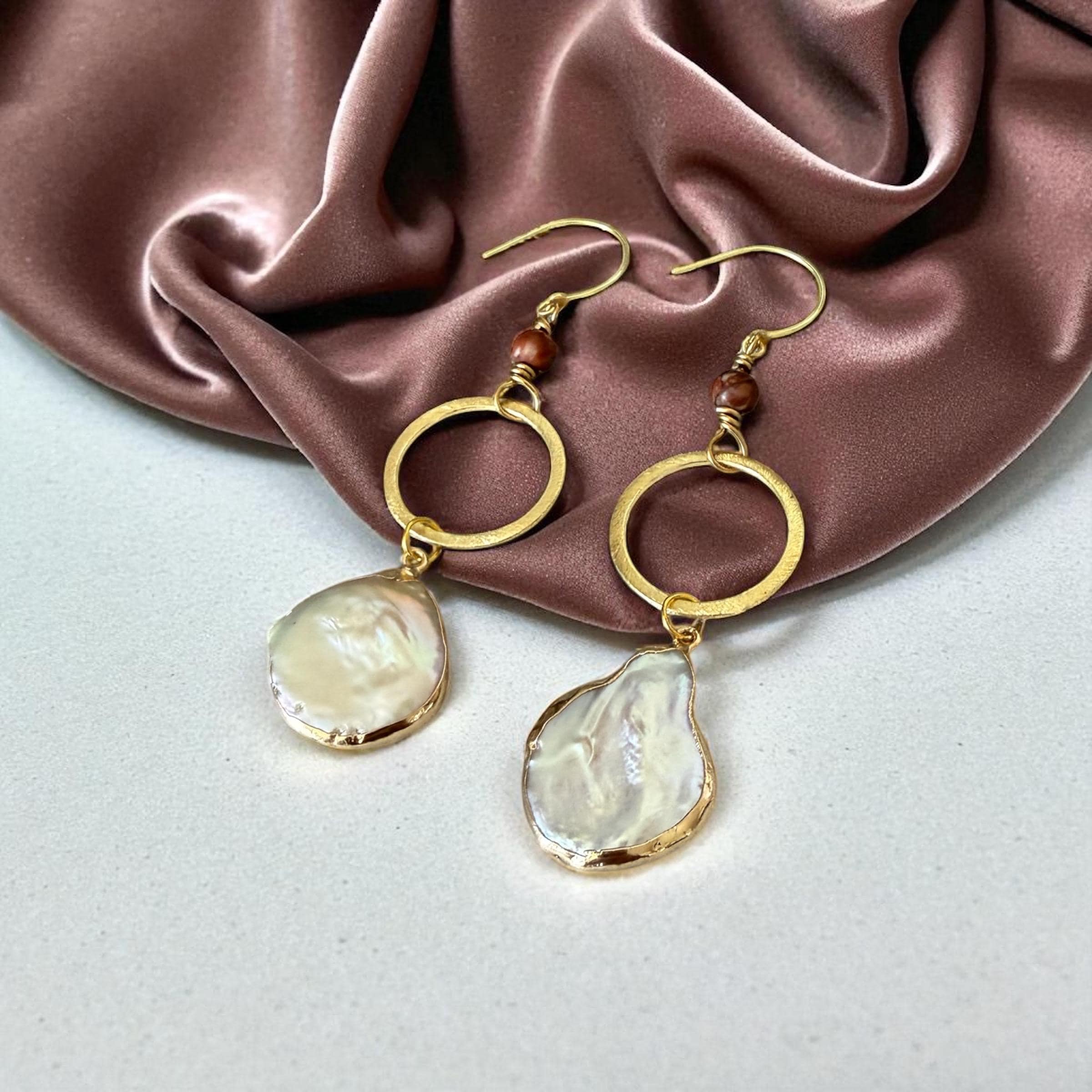 Gilded Tide Drop Pearl Earrings