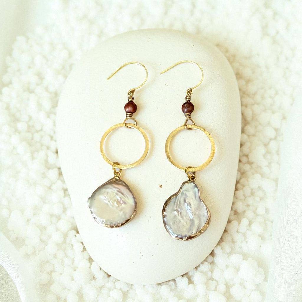 Gilded Tide Drop Pearl Earrings