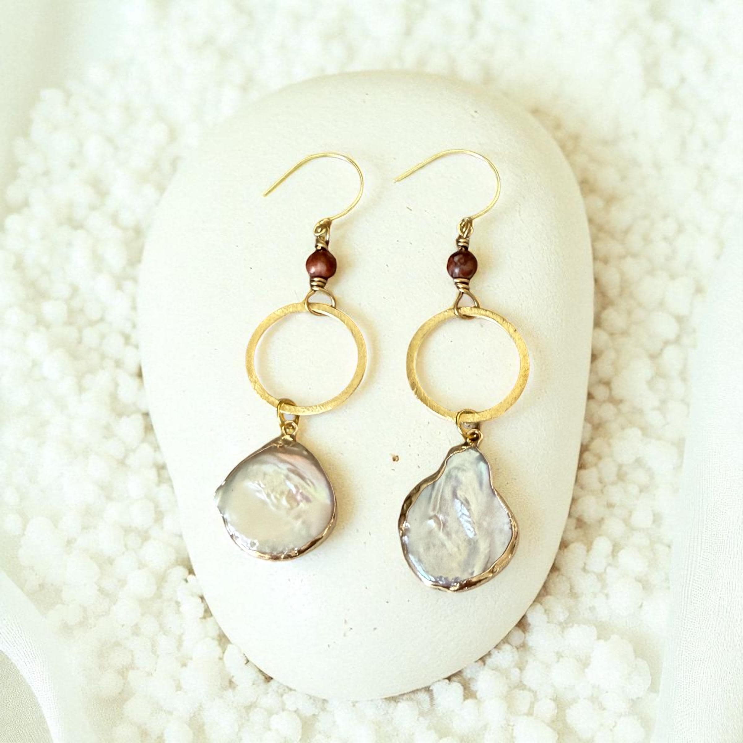 Gilded Tide Drop Pearl Earrings