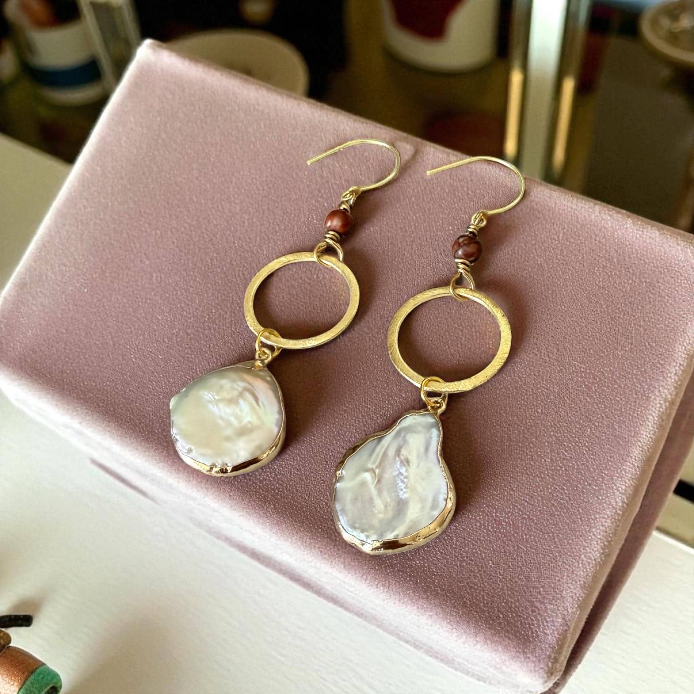 Gilded Tide Drop Pearl Earrings