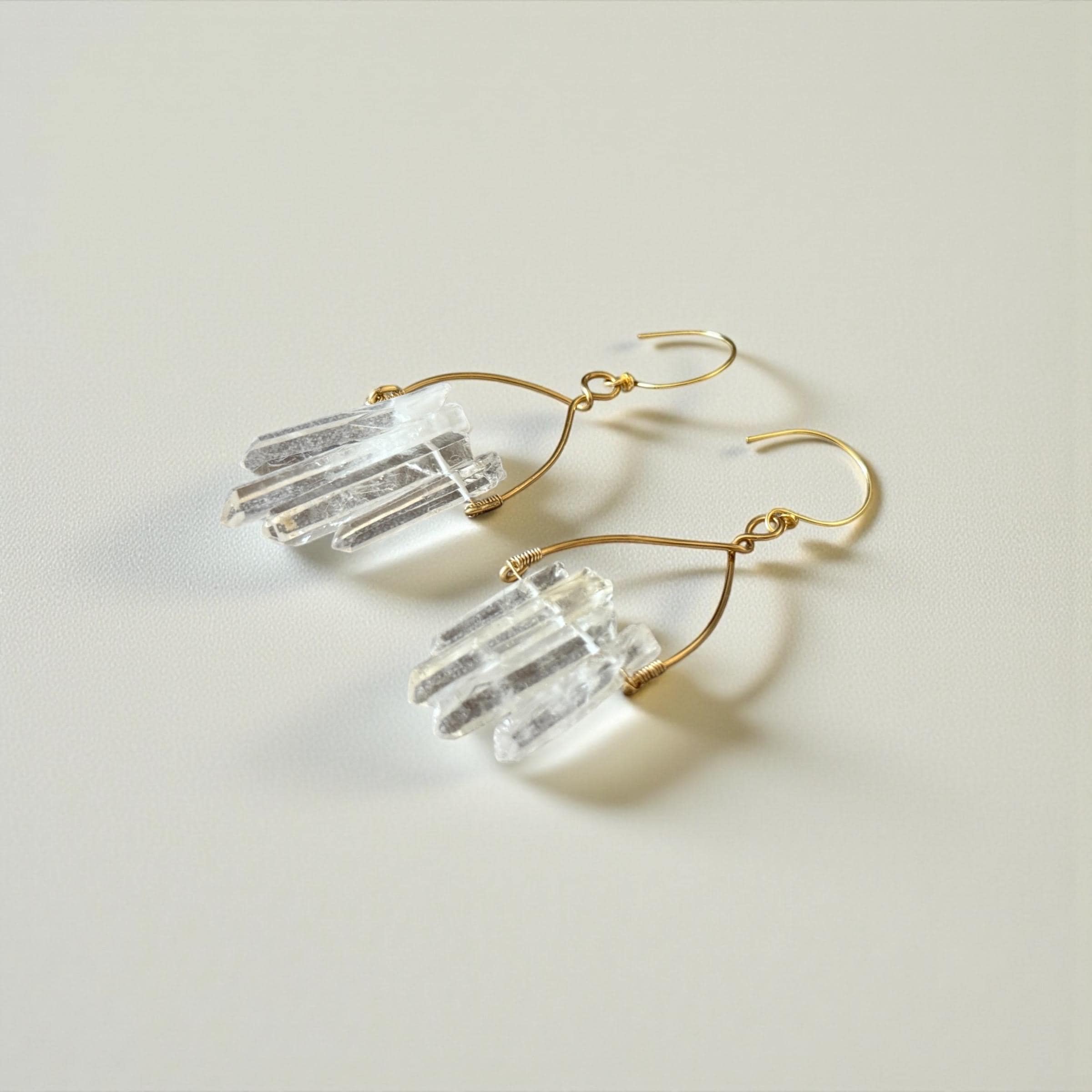 Crystal Tide Earrings – Milky Quartz