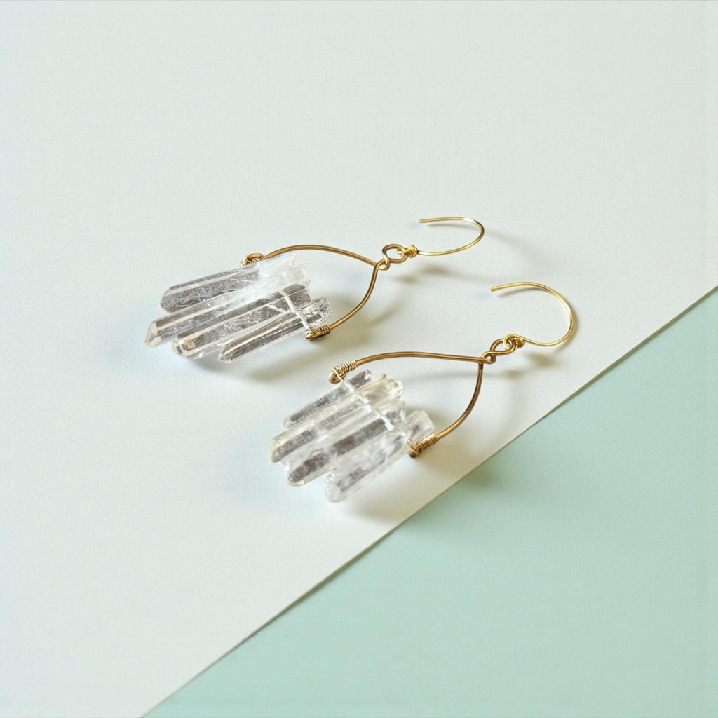 Crystal Tide Earrings – Milky Quartz