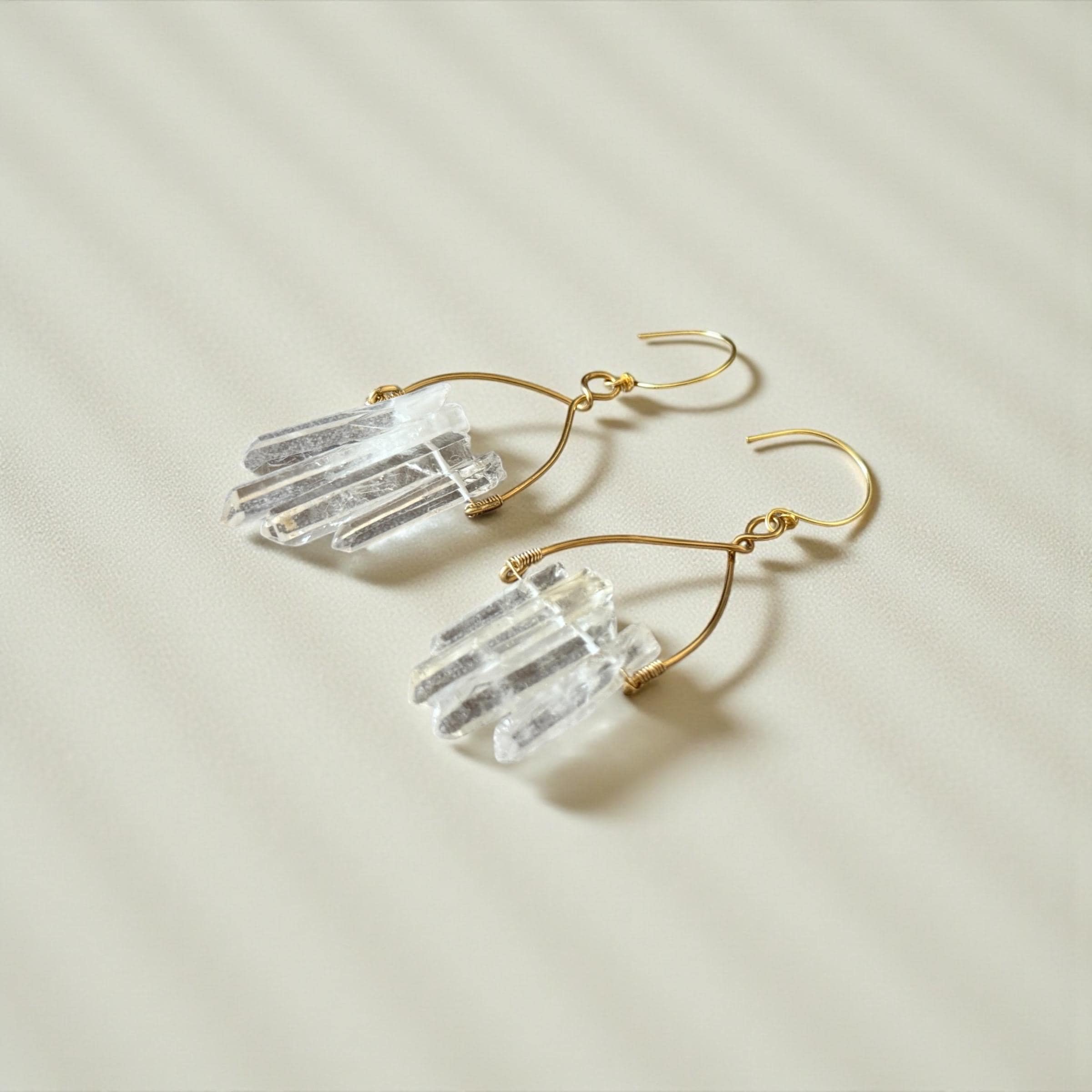 Crystal Tide Earrings – Milky Quartz